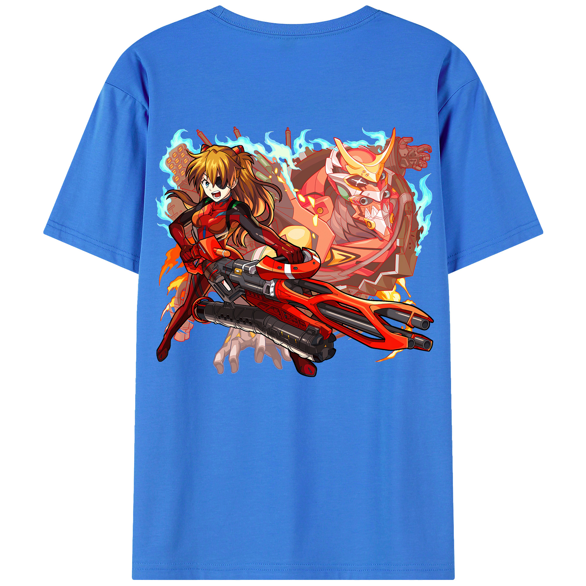 （画像用） EVA 新世紀エヴァンゲリオン 綿100％ メンズ半袖Tシャツ（バックプリント） 通気性
