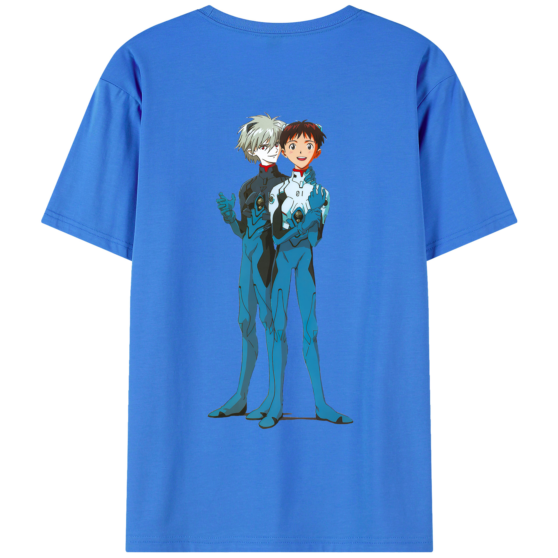 （画像用） EVA 新世紀エヴァンゲリオン 綿100％ メンズ半袖Tシャツ（バックプリント） 通気性