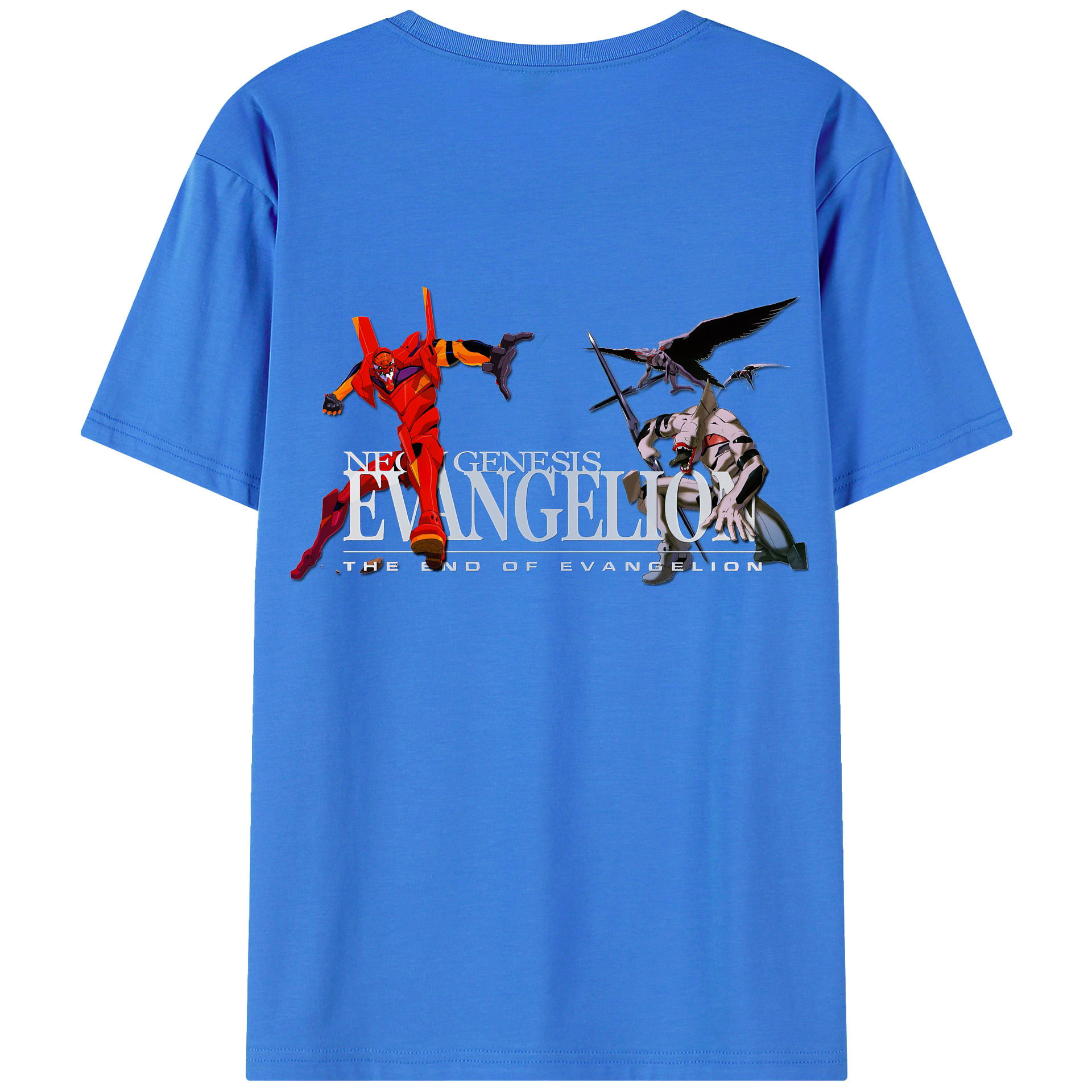 （画像用） EVA 新世紀エヴァンゲリオン 綿100％ メンズ半袖Tシャツ（バックプリント） 通気性