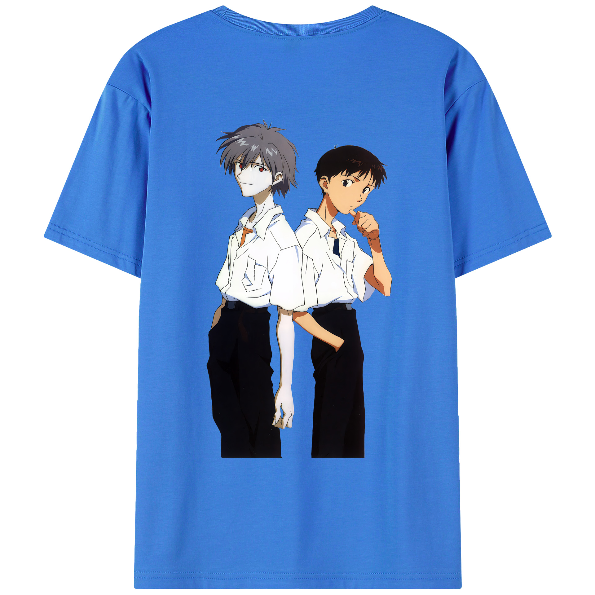 （画像用） EVA 新世紀エヴァンゲリオン 綿100％ メンズ半袖Tシャツ（バックプリント） 通気性