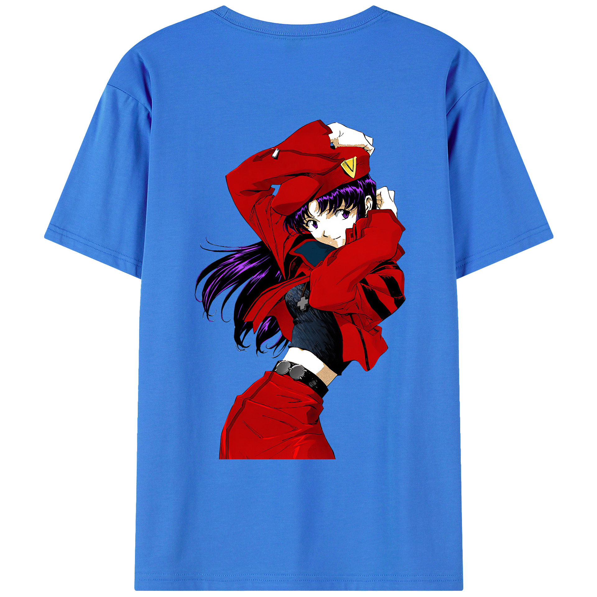 （画像用） EVA 新世紀エヴァンゲリオン 綿100％ メンズ半袖Tシャツ（バックプリント） 通気性