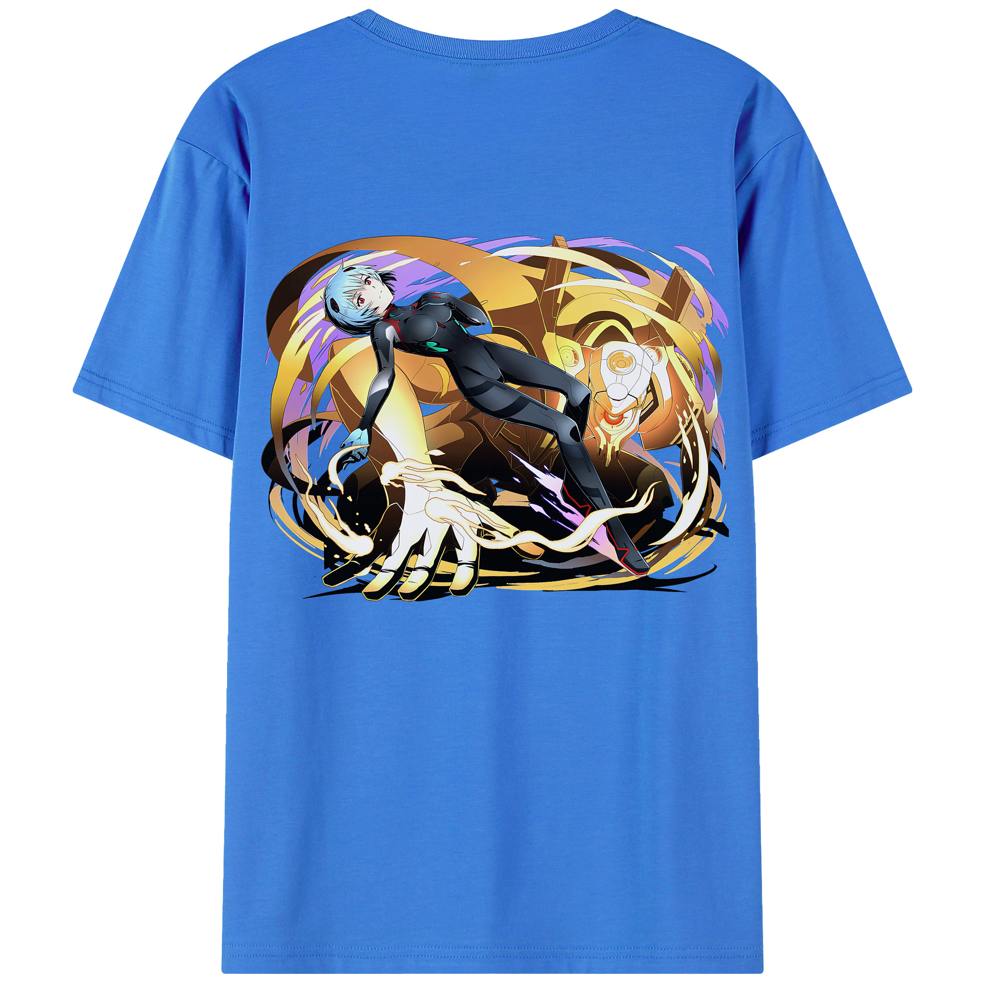 （画像用） EVA 新世紀エヴァンゲリオン 綿100％ メンズ半袖Tシャツ（バックプリント） 通気性