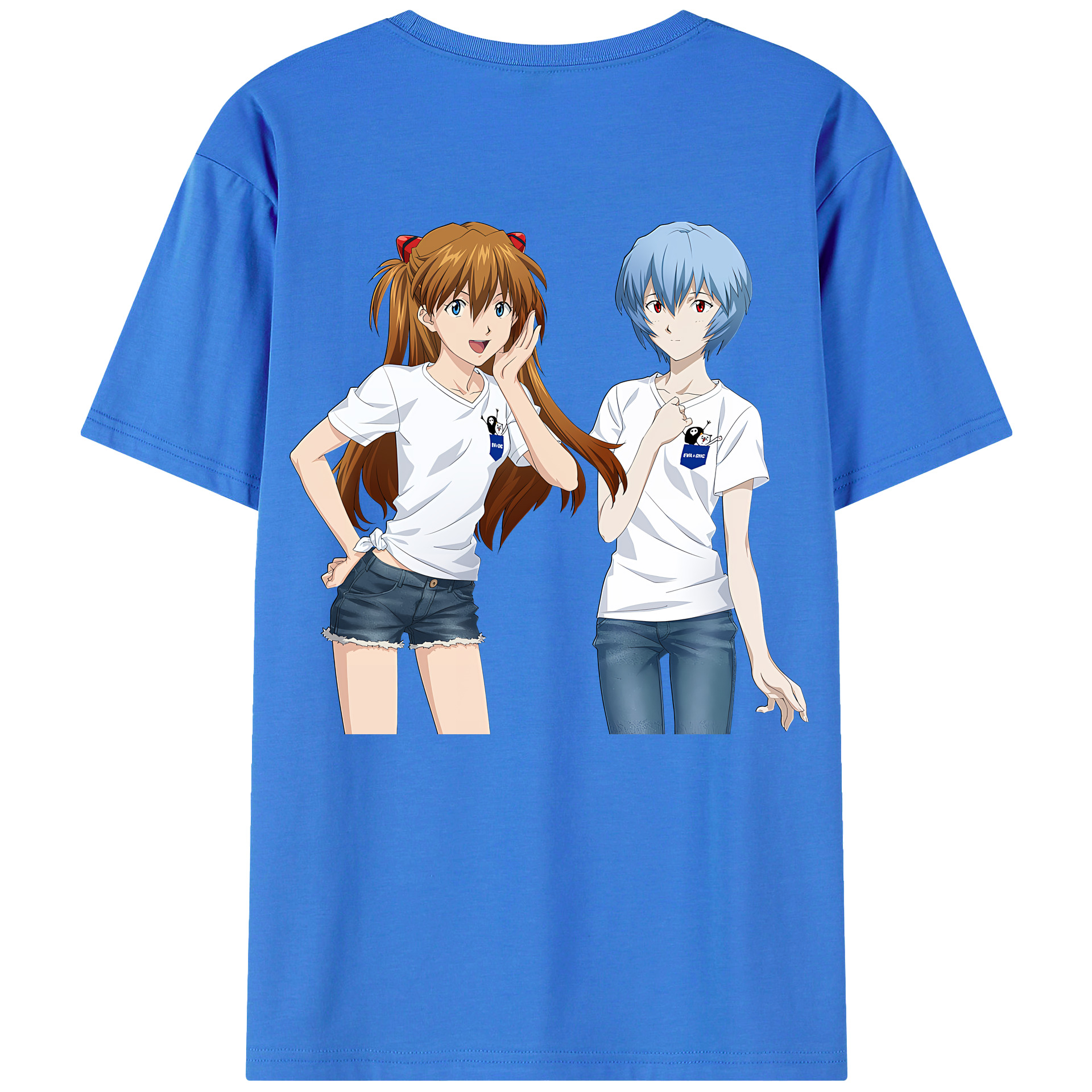 （画像用） EVA 新世紀エヴァンゲリオン 綿100％ メンズ半袖Tシャツ（バックプリント） 通気性