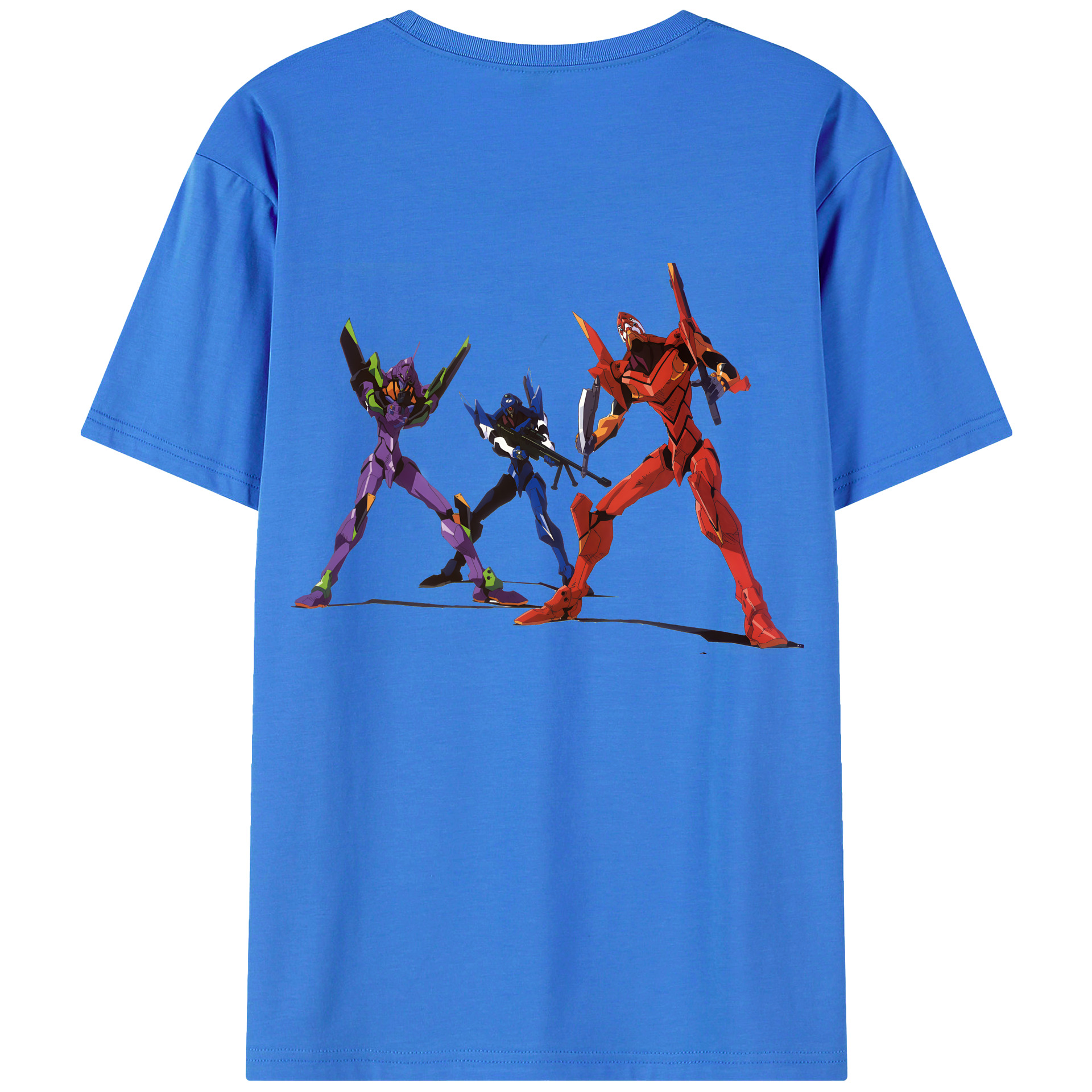（画像用） EVA 新世紀エヴァンゲリオン 綿100％ メンズ半袖Tシャツ（バックプリント） 通気性