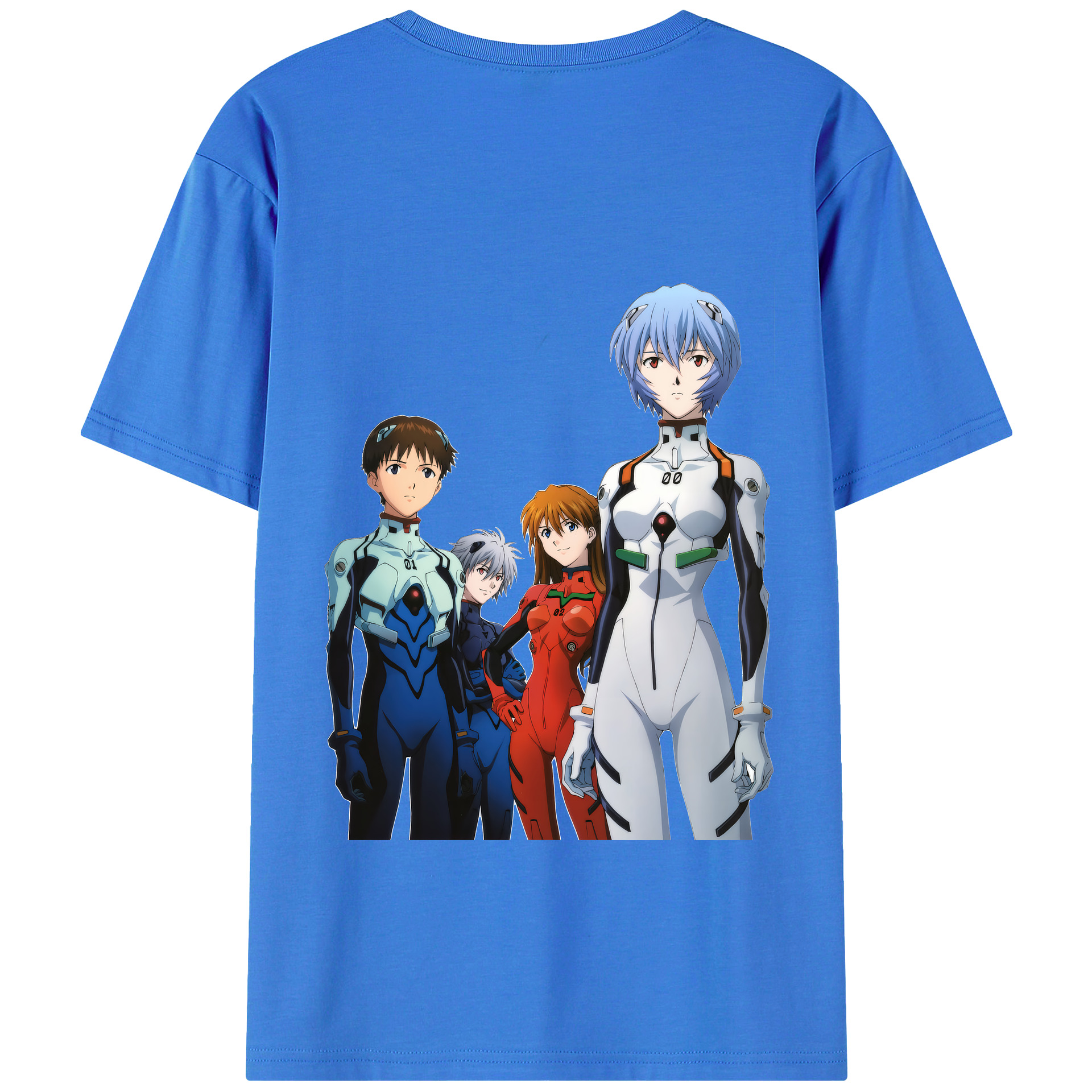 （画像用） EVA 新世紀エヴァンゲリオン 綿100％ メンズ半袖Tシャツ（バックプリント） 通気性