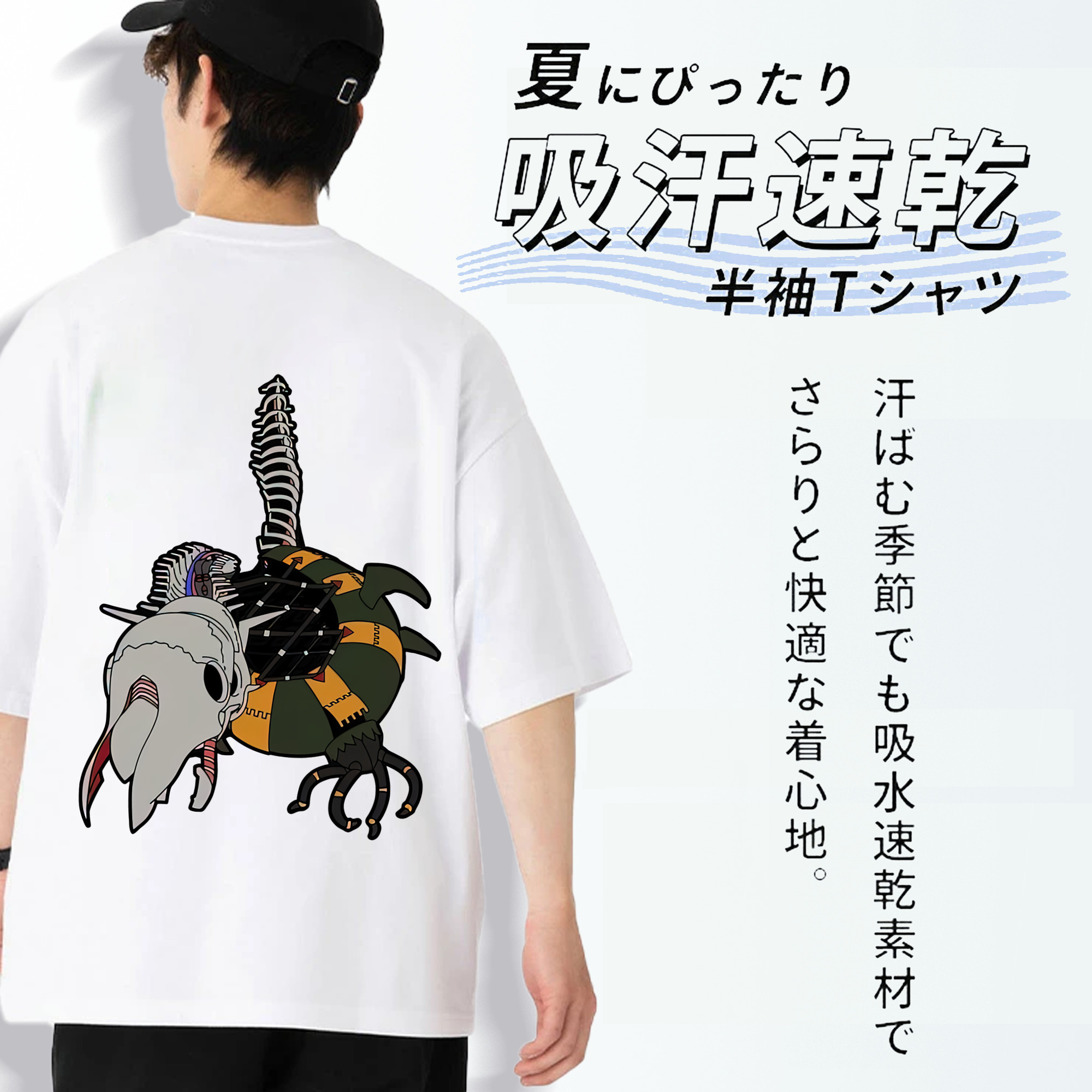 EVA 新世紀エヴァンゲリオン 綿100％ メンズ半袖Tシャツ（バックプリント） 通気性