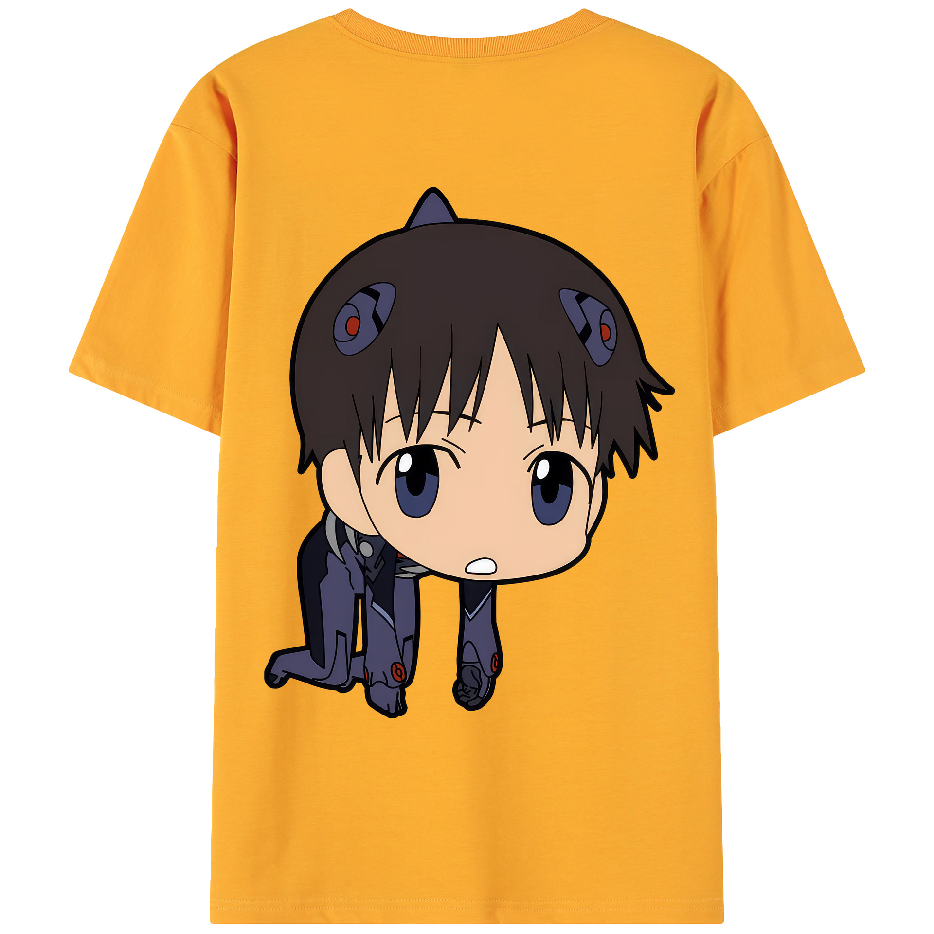 （画像用） EVA 新世紀エヴァンゲリオン 綿100％ メンズ半袖Tシャツ（バックプリント） 通気性