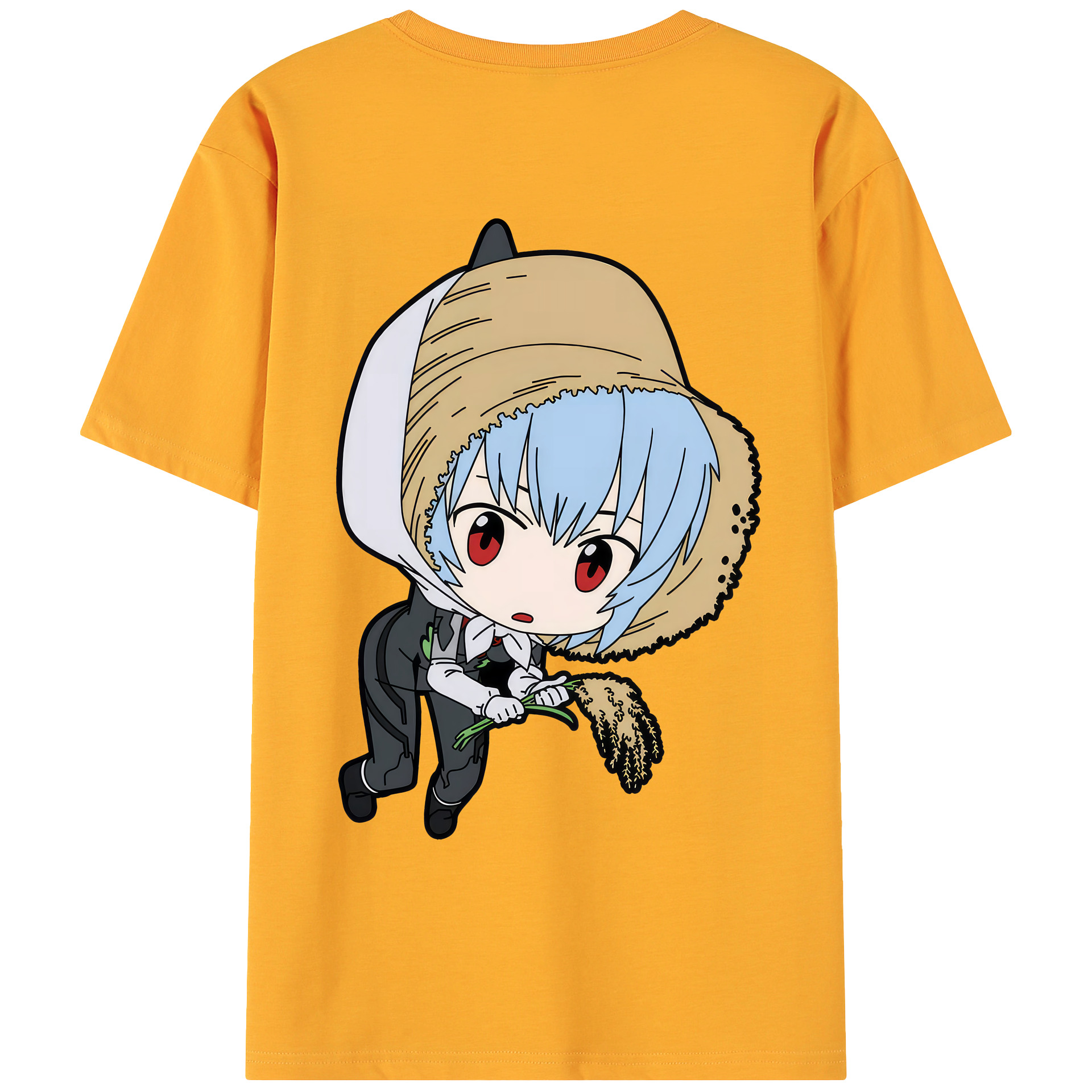 （画像用） EVA 新世紀エヴァンゲリオン 綿100％ メンズ半袖Tシャツ（バックプリント） 通気性