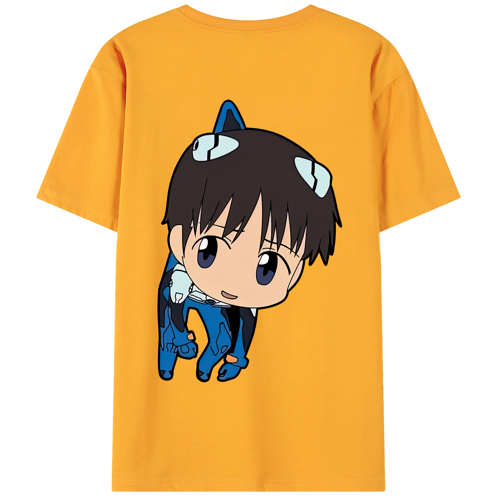 （画像用） EVA 新世紀エヴァンゲリオン 綿100％ メンズ半袖Tシャツ（バックプリント） 通気性