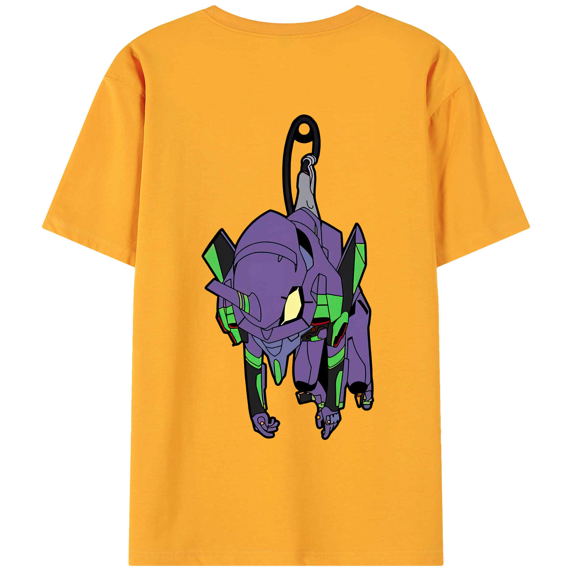 （画像用） EVA 新世紀エヴァンゲリオン 綿100％ メンズ半袖Tシャツ（バックプリント） 通気性