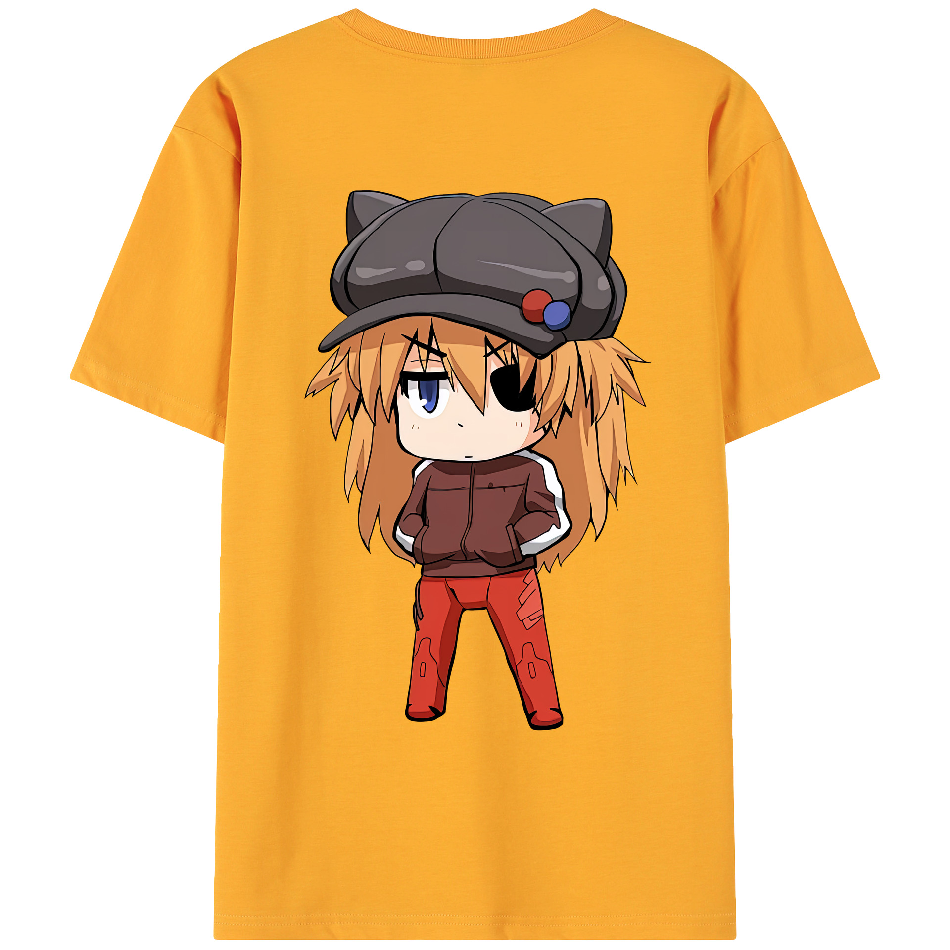 （画像用） EVA 新世紀エヴァンゲリオン 綿100％ メンズ半袖Tシャツ（バックプリント） 通気性