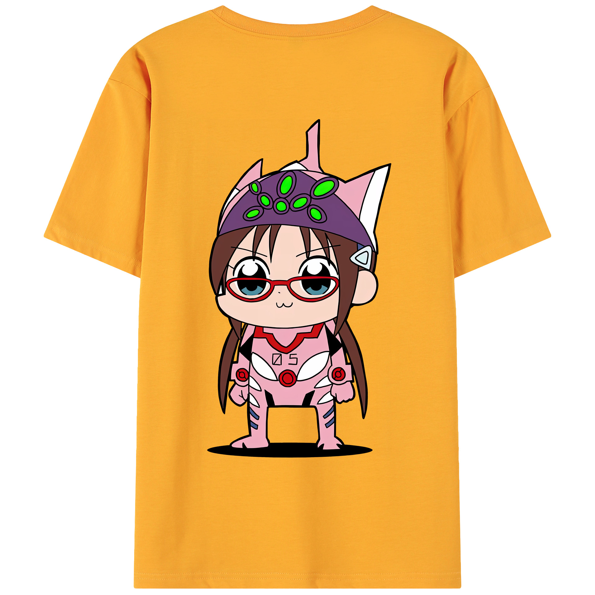 （画像用） EVA 新世紀エヴァンゲリオン 綿100％ メンズ半袖Tシャツ（バックプリント） 通気性