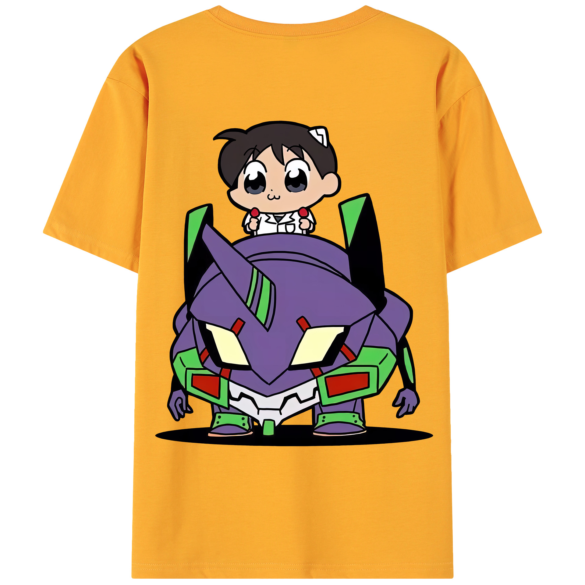 （画像用） EVA 新世紀エヴァンゲリオン 綿100％ メンズ半袖Tシャツ（バックプリント） 通気性