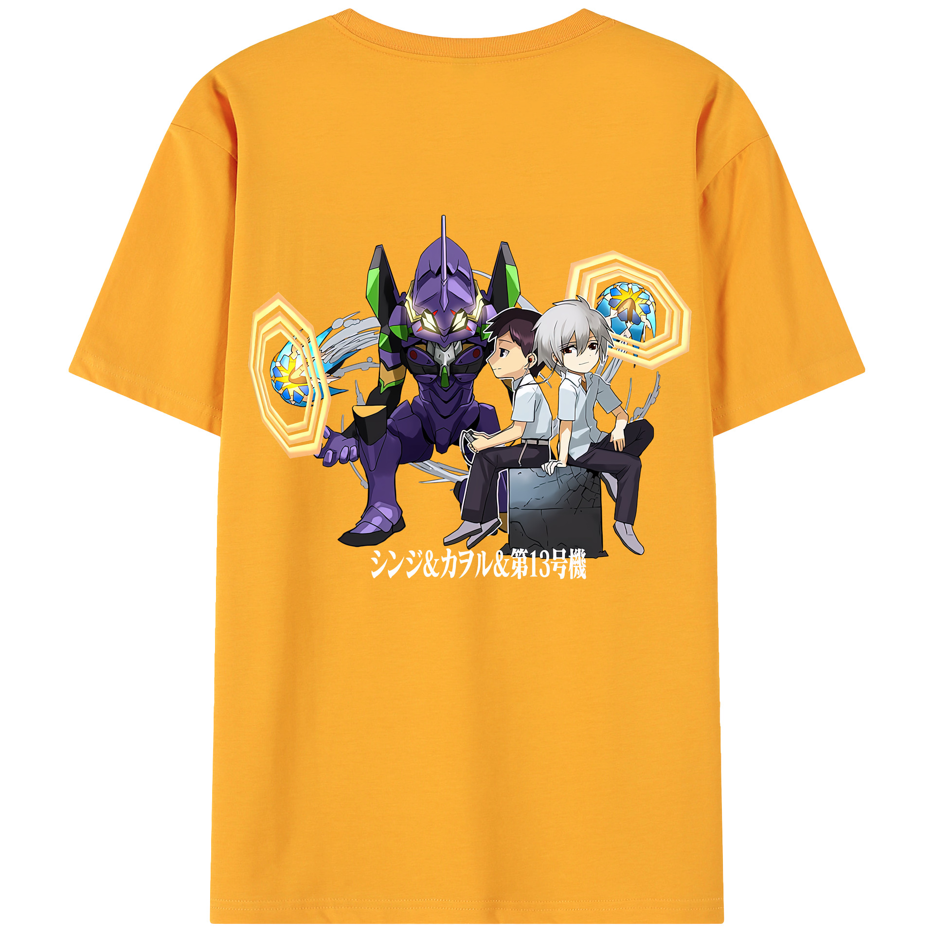 （画像用） EVA 新世紀エヴァンゲリオン 綿100％ メンズ半袖Tシャツ（バックプリント） 通気性