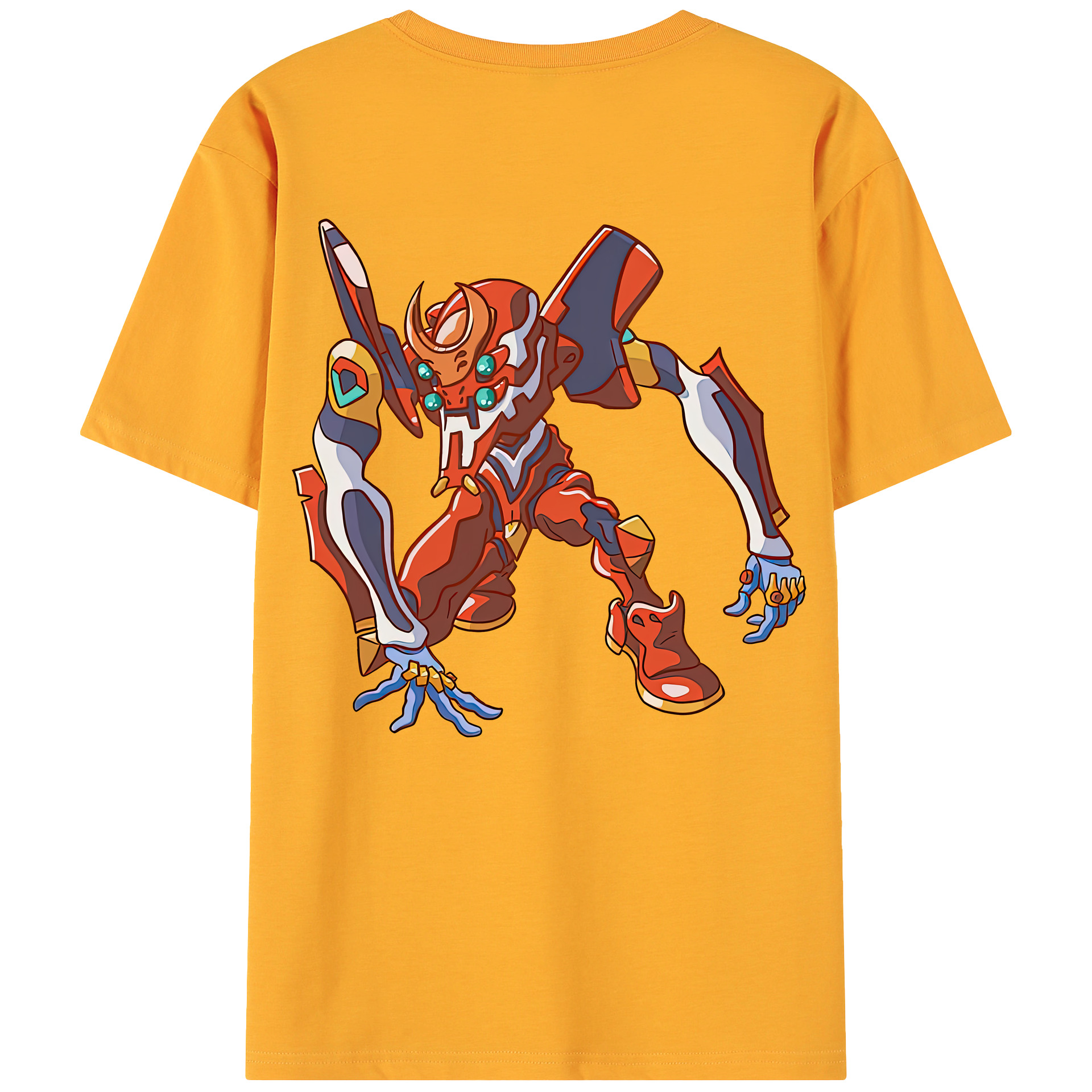 （画像用） EVA 新世紀エヴァンゲリオン 綿100％ メンズ半袖Tシャツ（バックプリント） 通気性