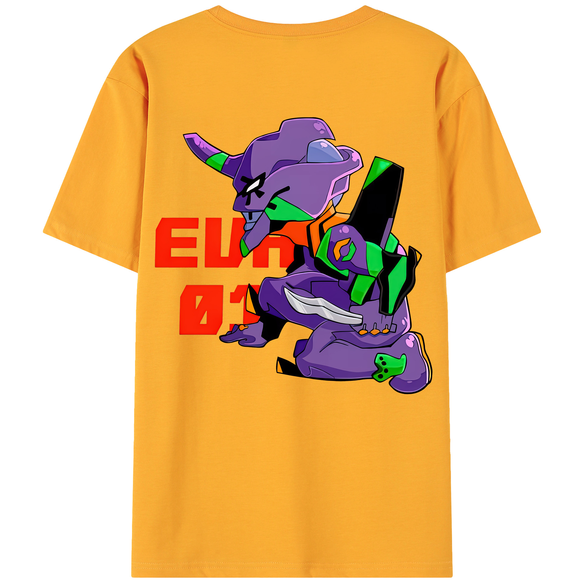 （画像用） EVA 新世紀エヴァンゲリオン 綿100％ メンズ半袖Tシャツ（バックプリント） 通気性
