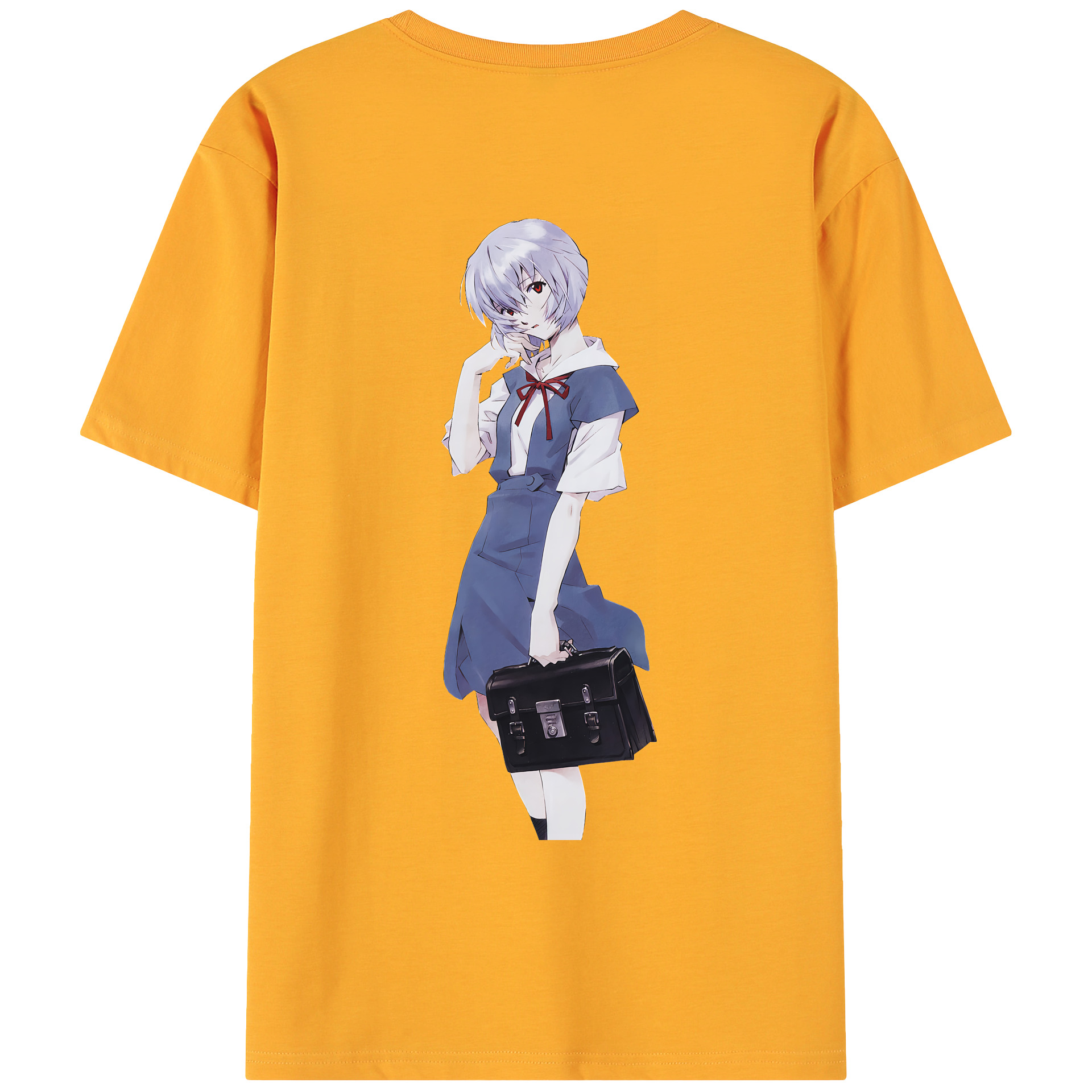 （画像用） EVA 新世紀エヴァンゲリオン 綿100％ メンズ半袖Tシャツ（バックプリント） 通気性