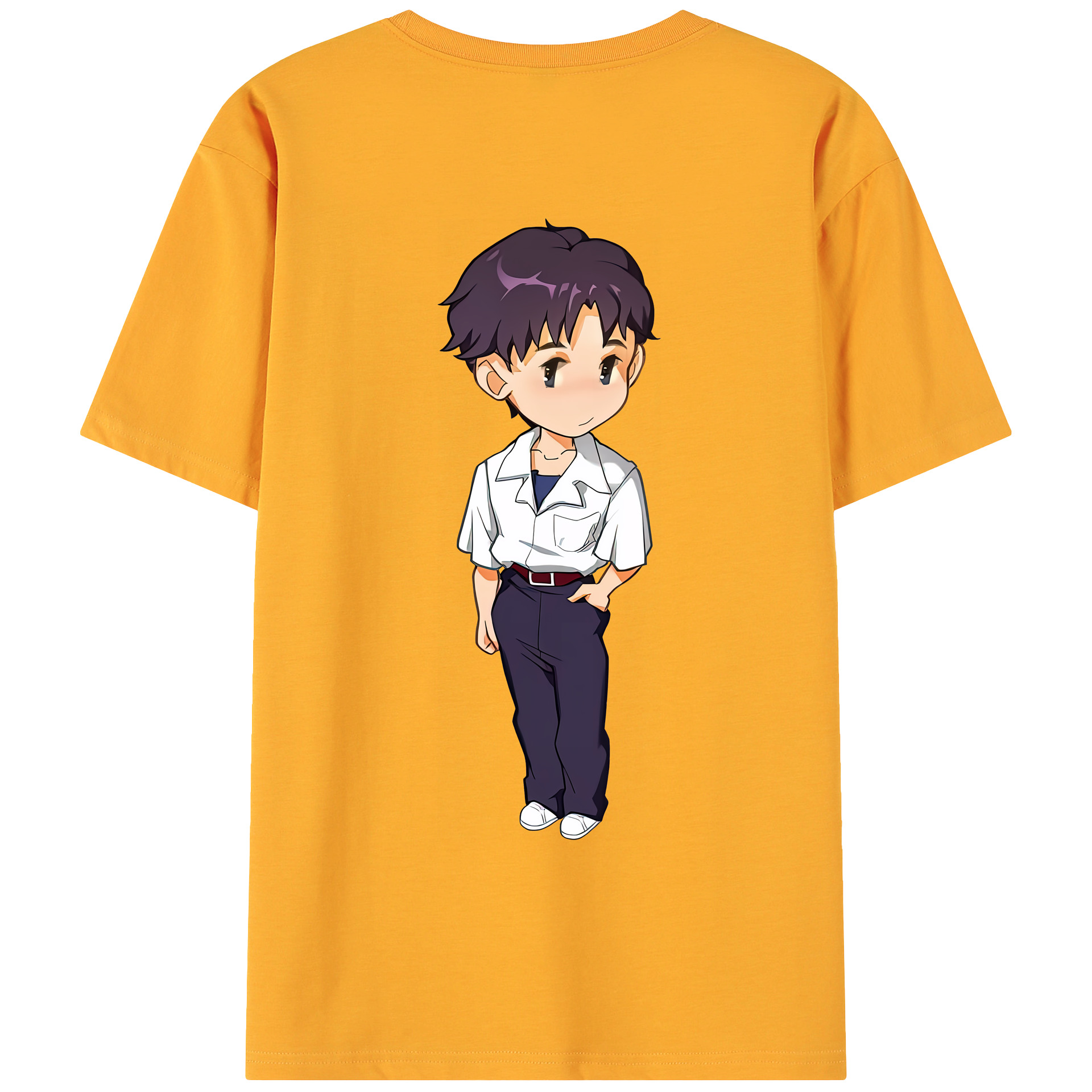 （画像用） EVA 新世紀エヴァンゲリオン 綿100％ メンズ半袖Tシャツ（バックプリント） 通気性