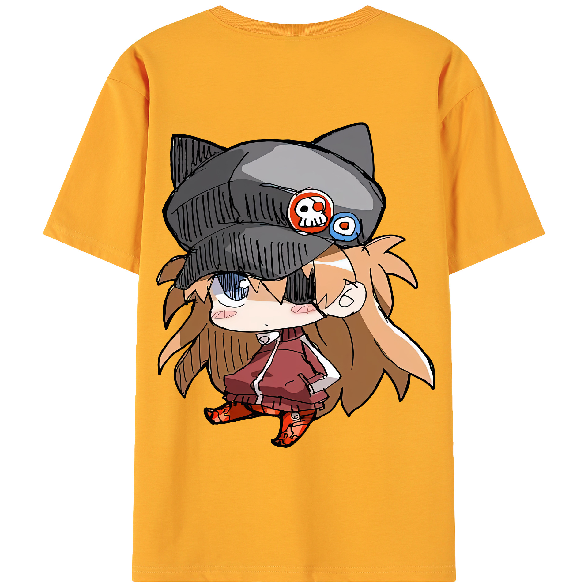 （画像用） EVA 新世紀エヴァンゲリオン 綿100％ メンズ半袖Tシャツ（バックプリント） 通気性