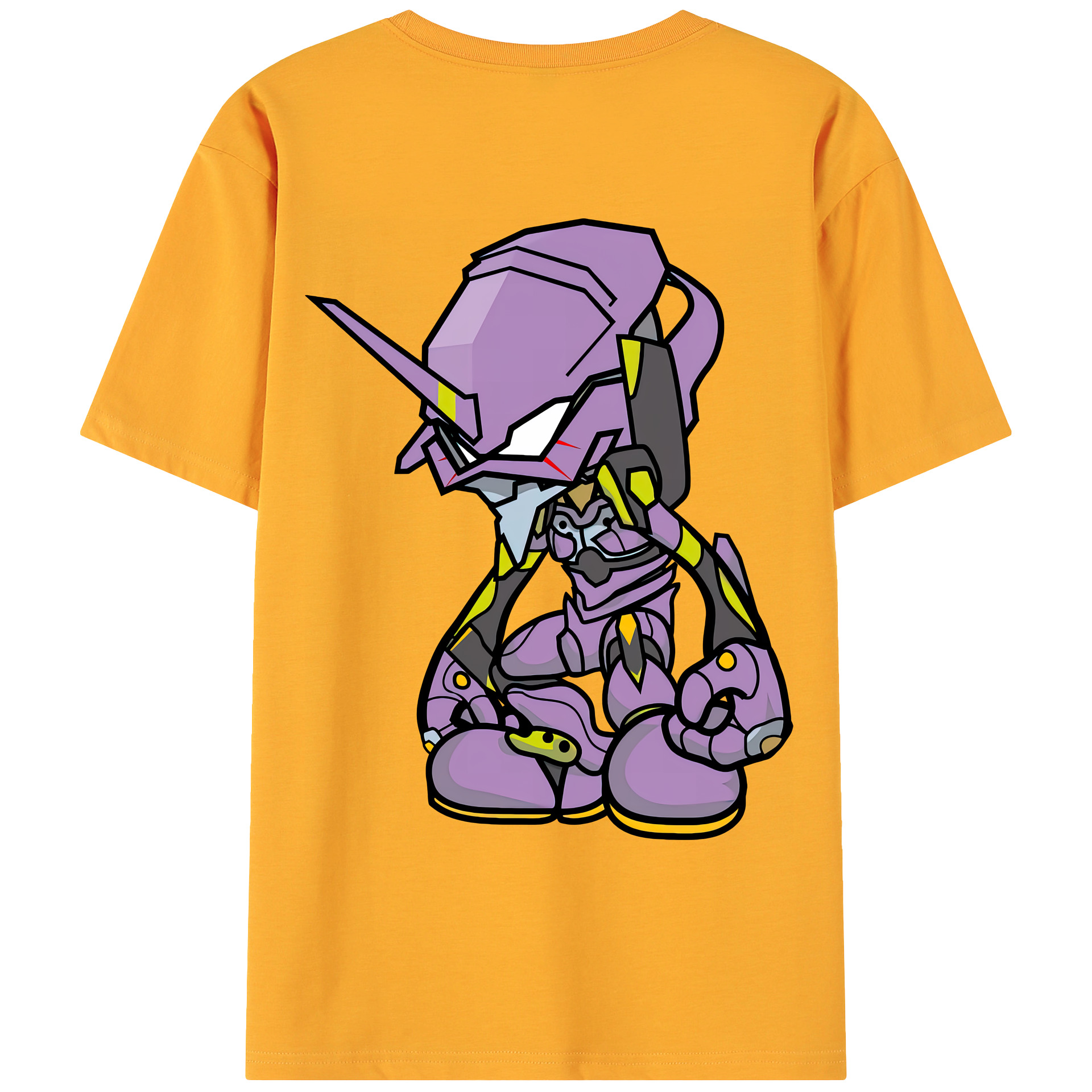 （画像用） EVA 新世紀エヴァンゲリオン 綿100％ メンズ半袖Tシャツ（バックプリント） 通気性