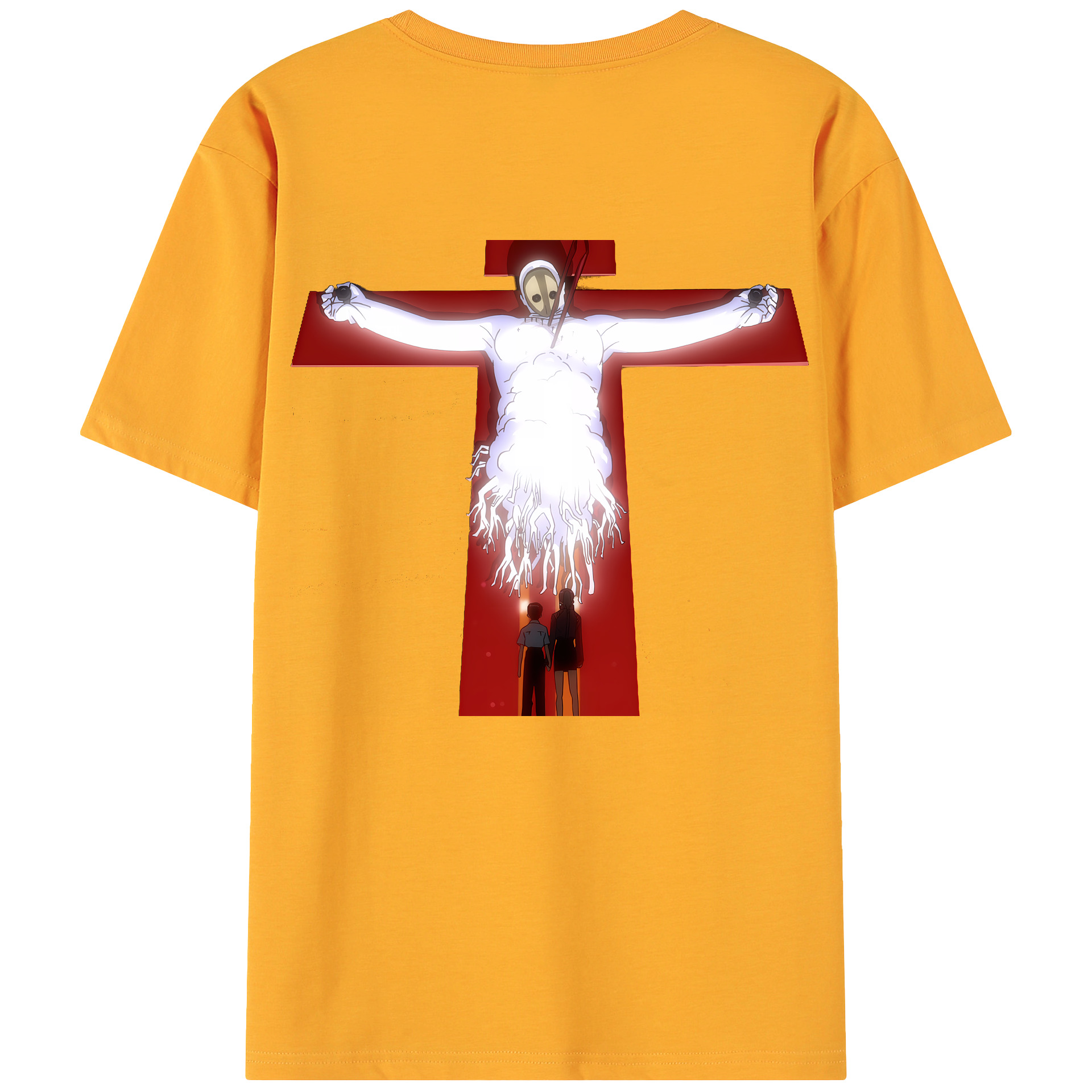 （画像用） EVA 新世紀エヴァンゲリオン 綿100％ メンズ半袖Tシャツ（バックプリント） 通気性