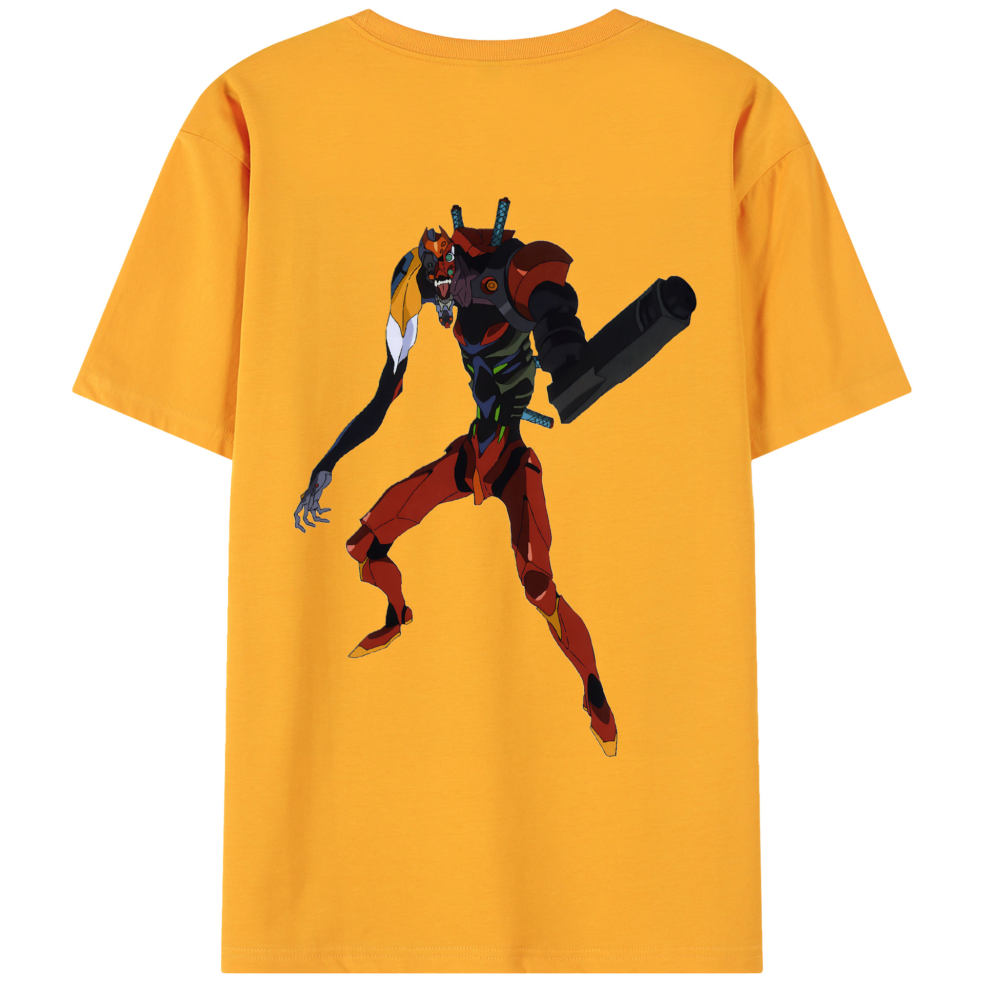 （画像用） EVA 新世紀エヴァンゲリオン 綿100％ メンズ半袖Tシャツ（バックプリント） 通気性