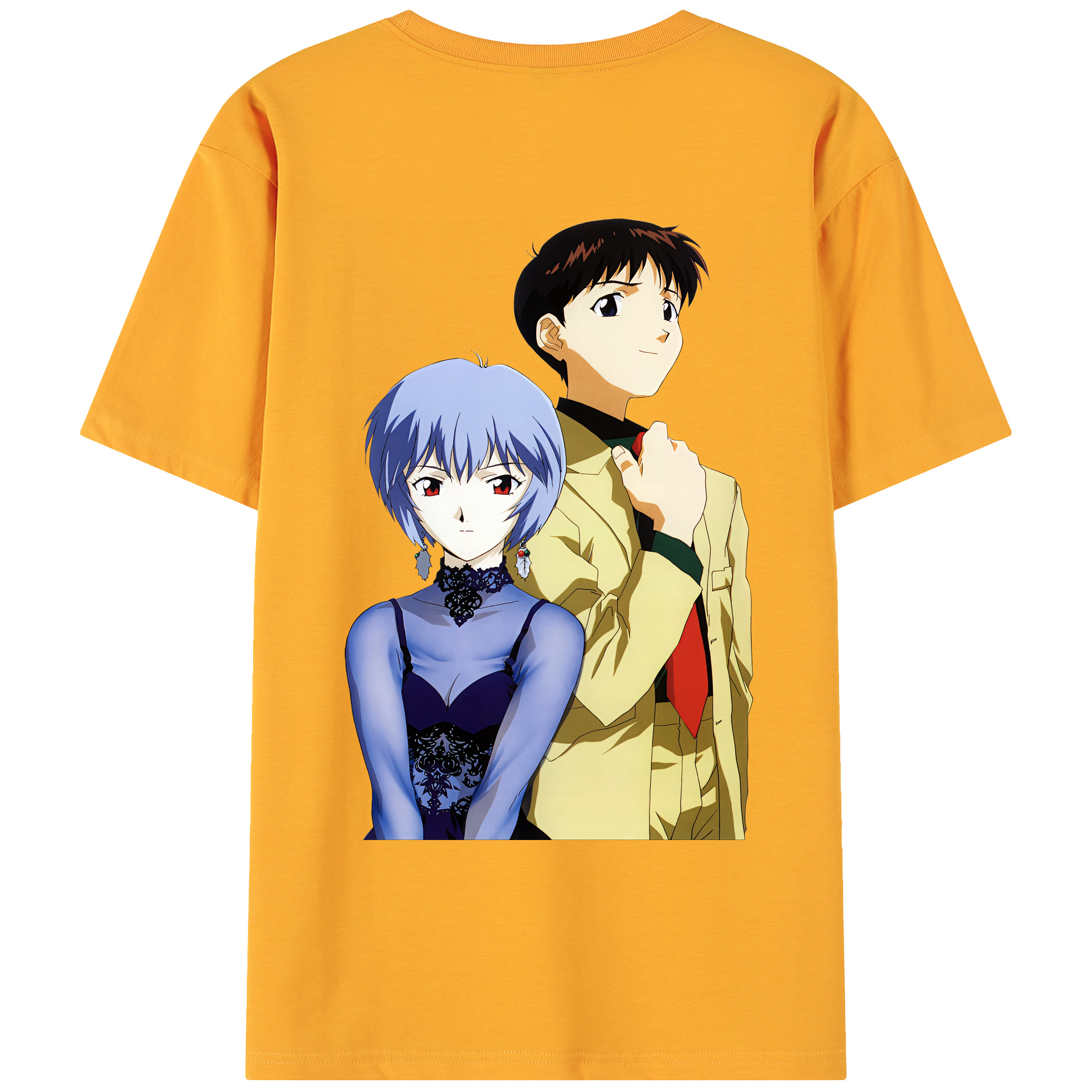 （画像用） EVA 新世紀エヴァンゲリオン 綿100％ メンズ半袖Tシャツ（バックプリント） 通気性