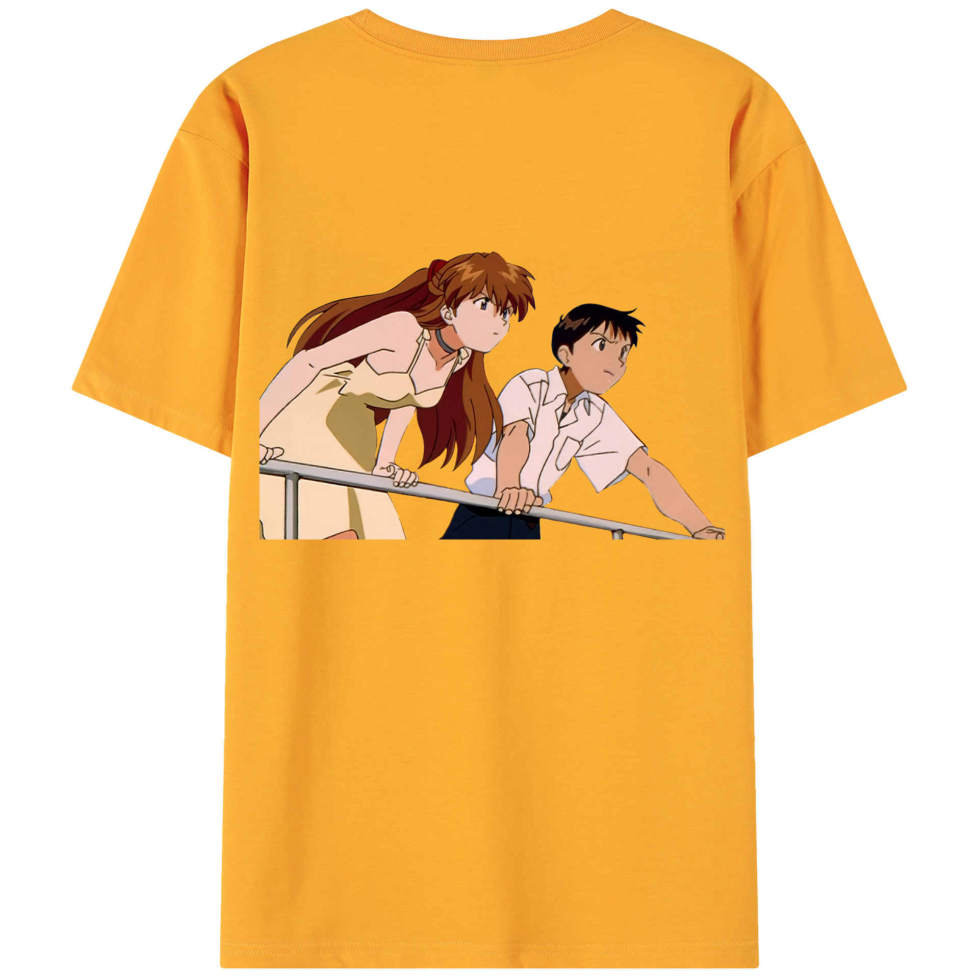 （画像用） EVA 新世紀エヴァンゲリオン 綿100％ メンズ半袖Tシャツ（バックプリント） 通気性