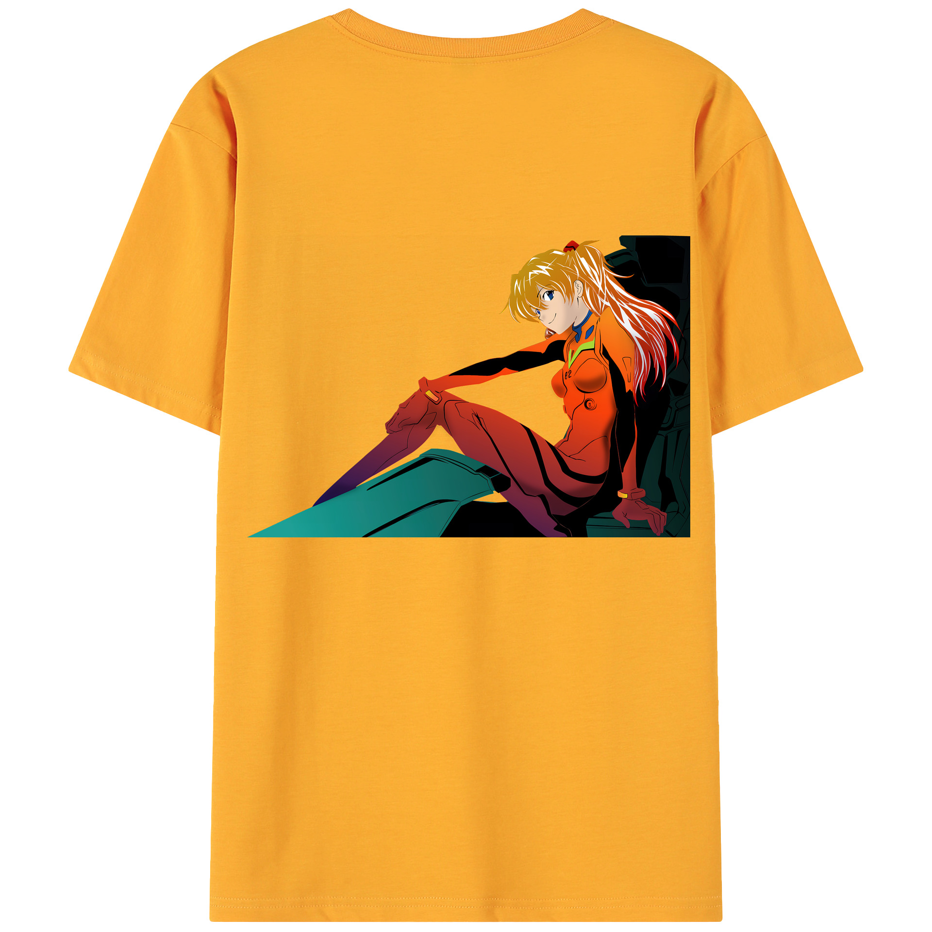 （画像用） EVA 新世紀エヴァンゲリオン 綿100％ メンズ半袖Tシャツ（バックプリント） 通気性