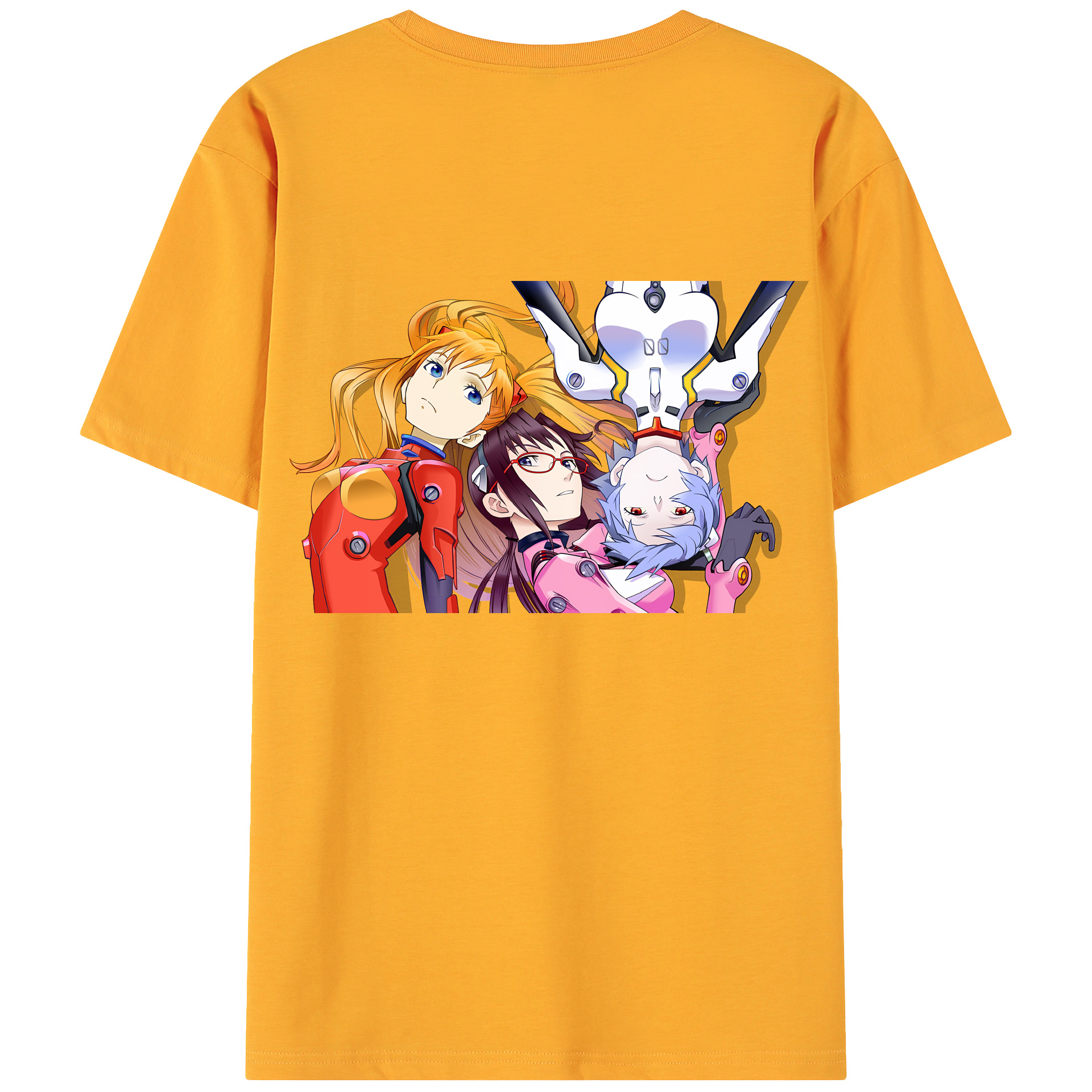 （画像用） EVA 新世紀エヴァンゲリオン 綿100％ メンズ半袖Tシャツ（バックプリント） 通気性