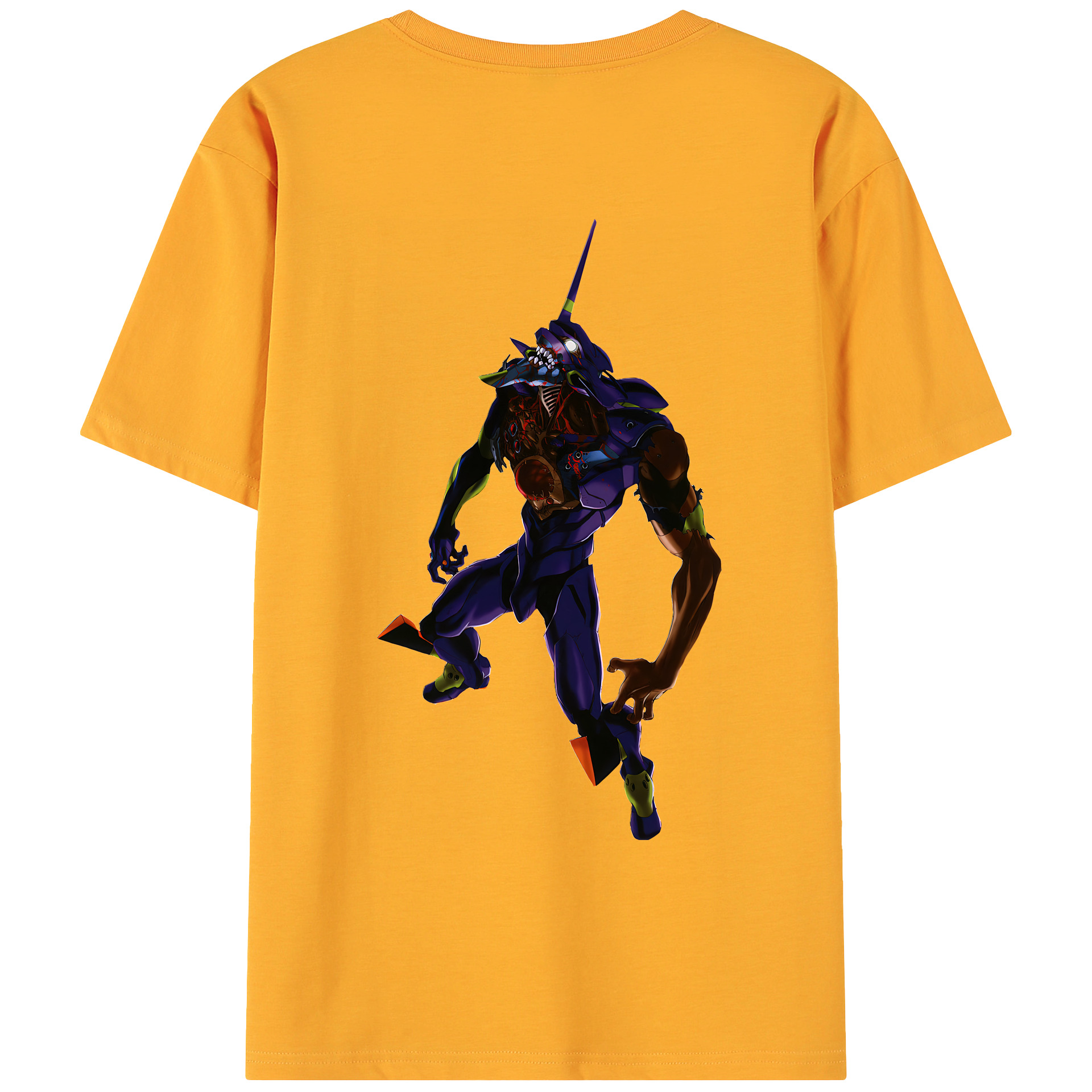 （画像用） EVA 新世紀エヴァンゲリオン 綿100％ メンズ半袖Tシャツ（バックプリント） 通気性