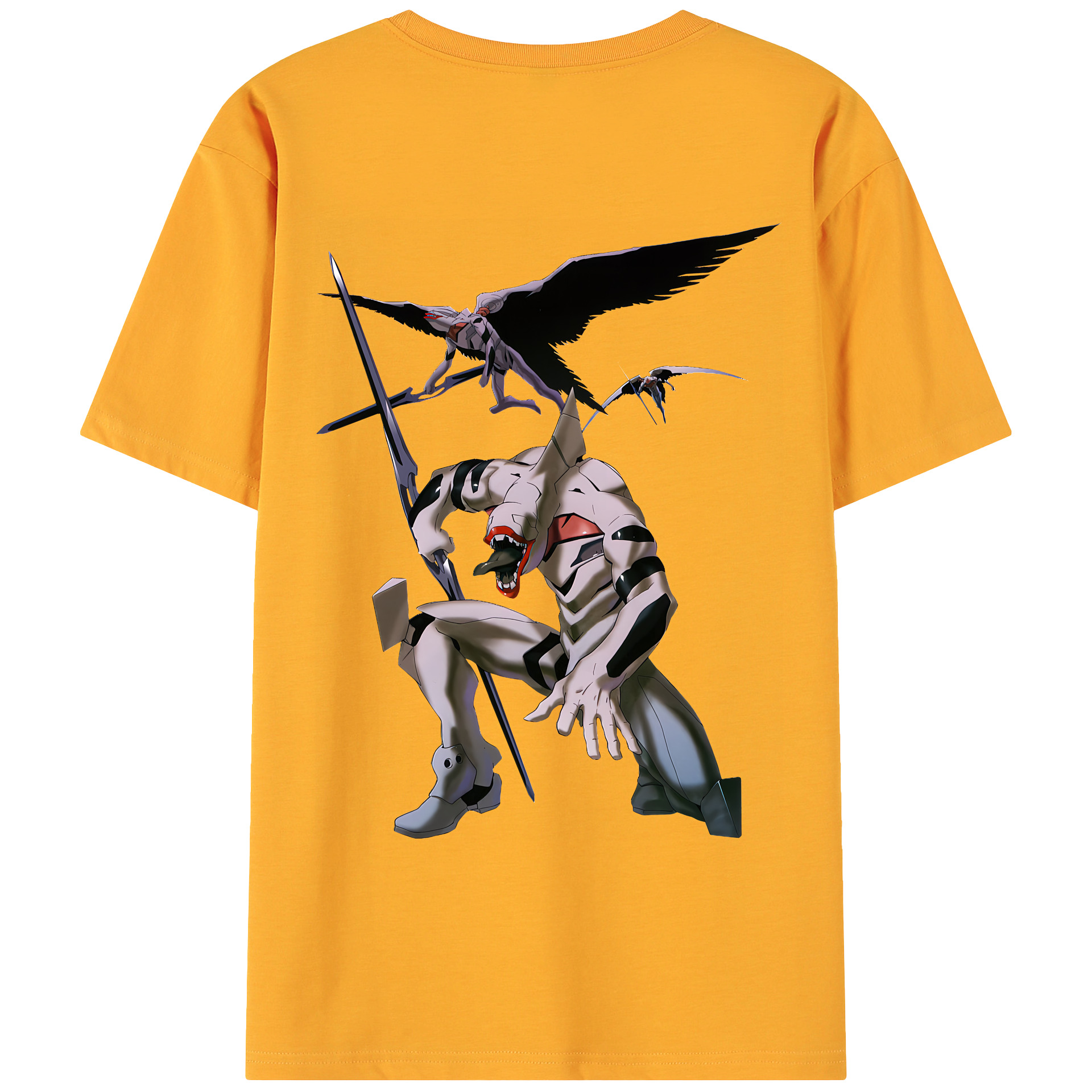 （画像用） EVA 新世紀エヴァンゲリオン 綿100％ メンズ半袖Tシャツ（バックプリント） 通気性