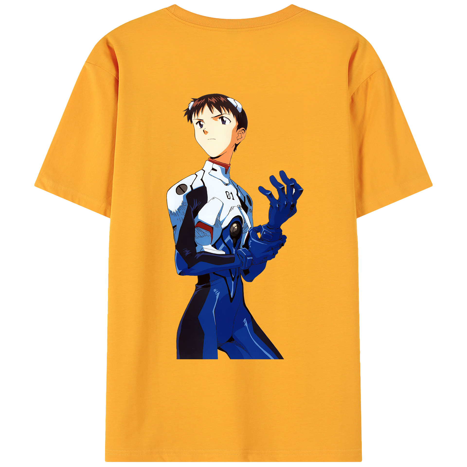 （画像用） EVA 新世紀エヴァンゲリオン 綿100％ メンズ半袖Tシャツ（バックプリント） 通気性