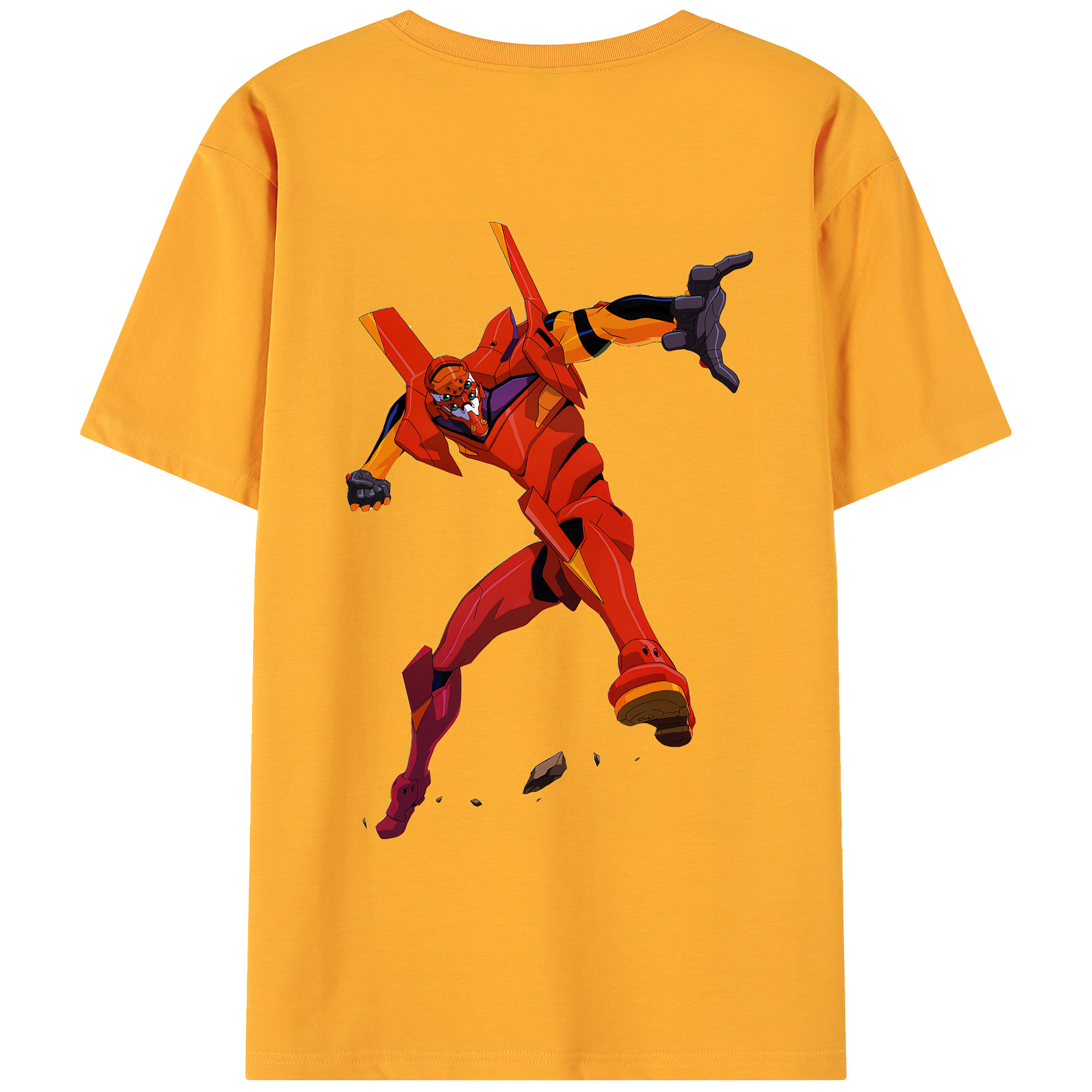 （画像用） EVA 新世紀エヴァンゲリオン 綿100％ メンズ半袖Tシャツ（バックプリント） 通気性