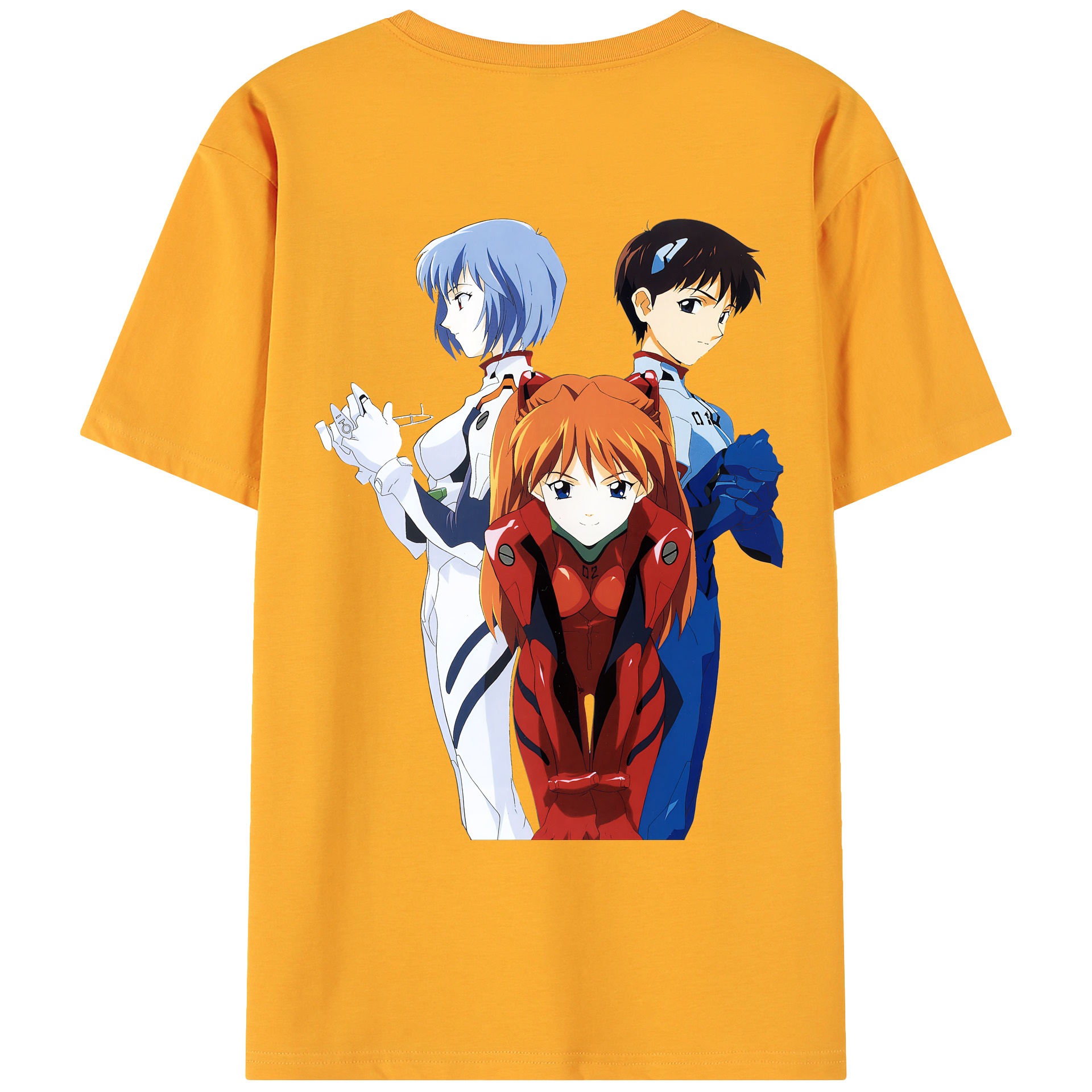 （画像用） EVA 新世紀エヴァンゲリオン 綿100％ メンズ半袖Tシャツ（バックプリント） 通気性