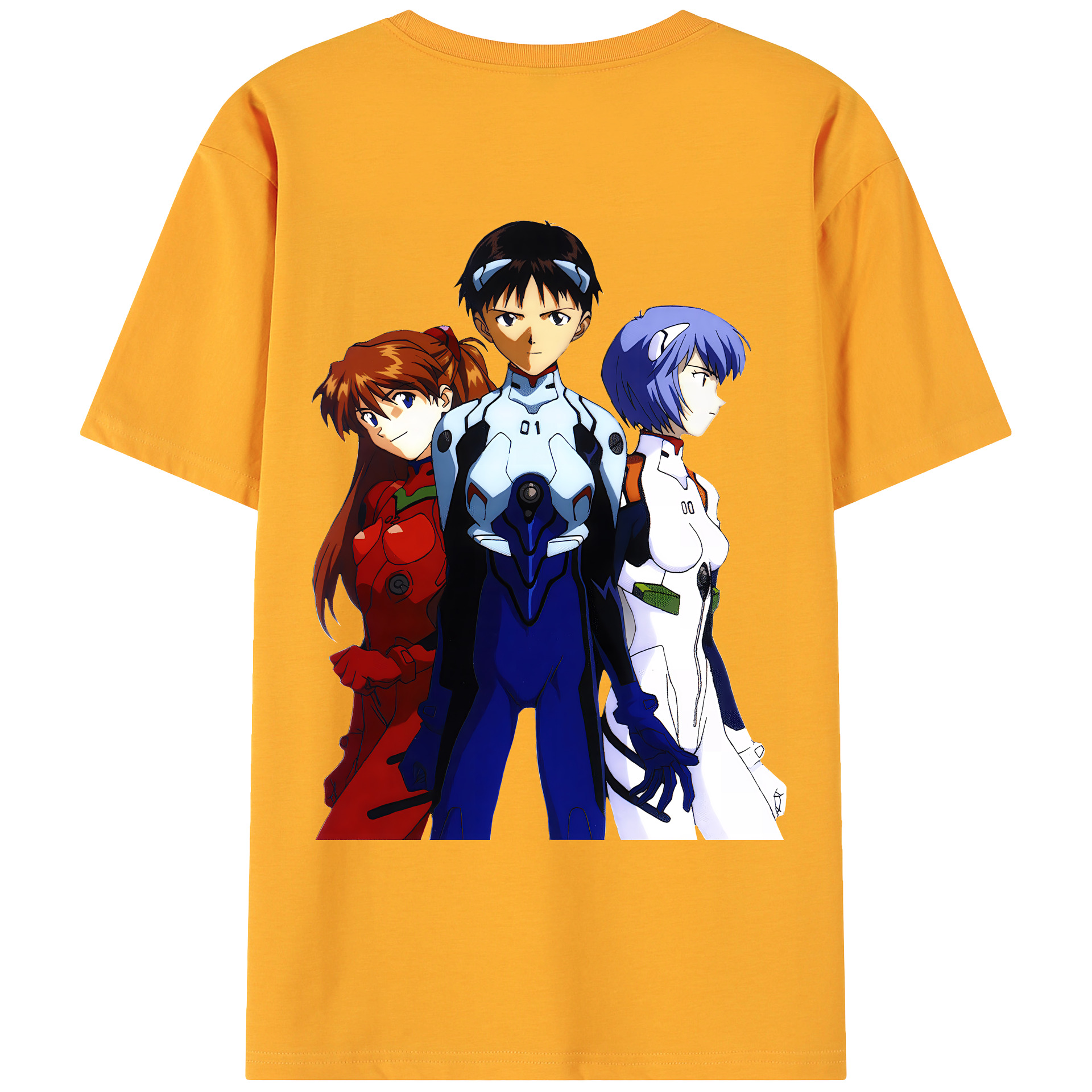 （画像用） EVA 新世紀エヴァンゲリオン 綿100％ メンズ半袖Tシャツ（バックプリント） 通気性