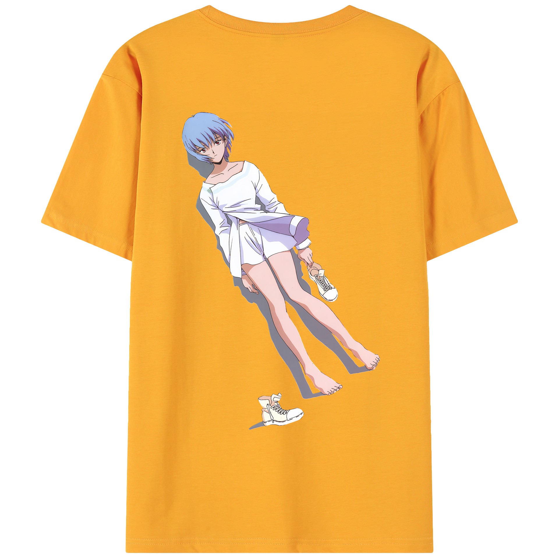（画像用） EVA 新世紀エヴァンゲリオン 綿100％ メンズ半袖Tシャツ（バックプリント） 通気性
