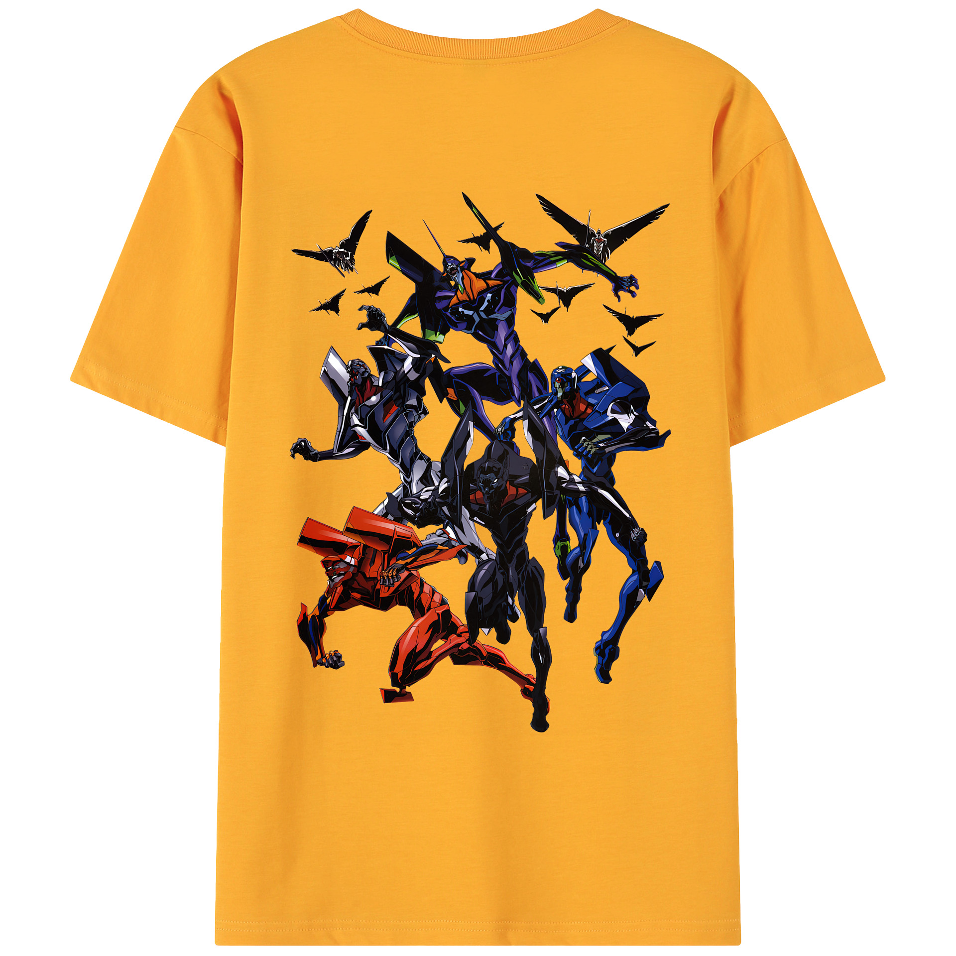 （画像用） EVA 新世紀エヴァンゲリオン 綿100％ メンズ半袖Tシャツ（バックプリント） 通気性