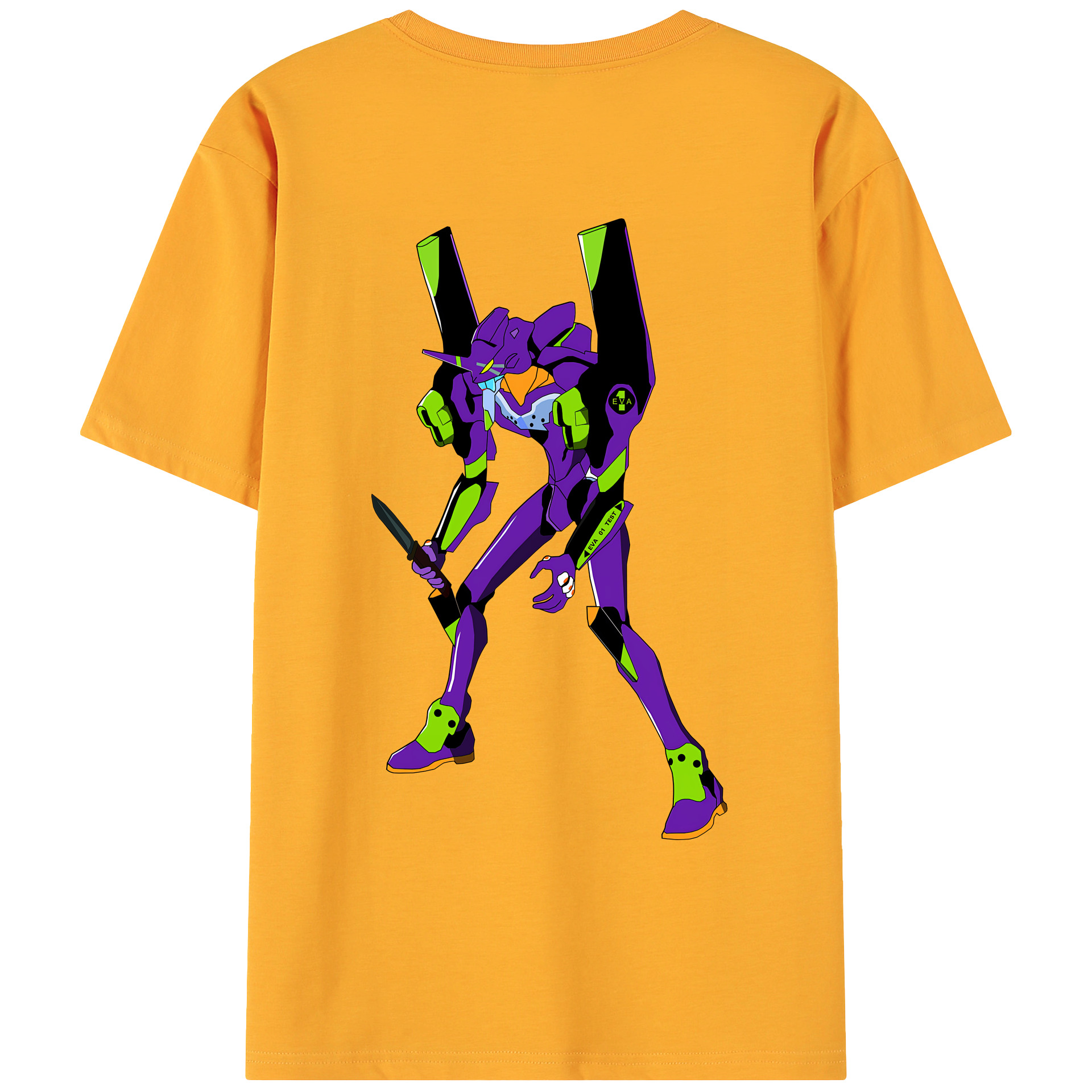 （画像用） EVA 新世紀エヴァンゲリオン 綿100％ メンズ半袖Tシャツ（バックプリント） 通気性