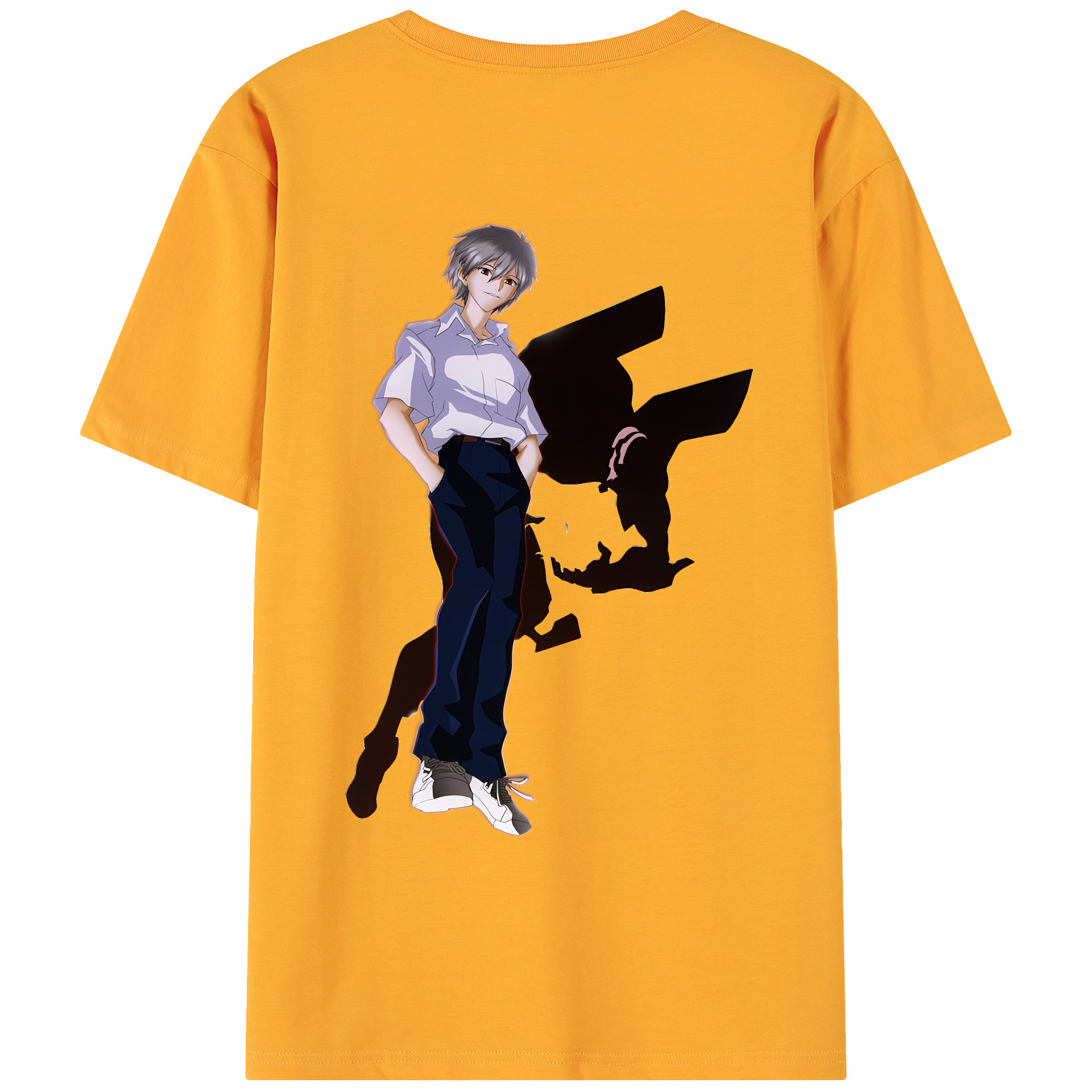 （画像用） EVA 新世紀エヴァンゲリオン 綿100％ メンズ半袖Tシャツ（バックプリント） 通気性