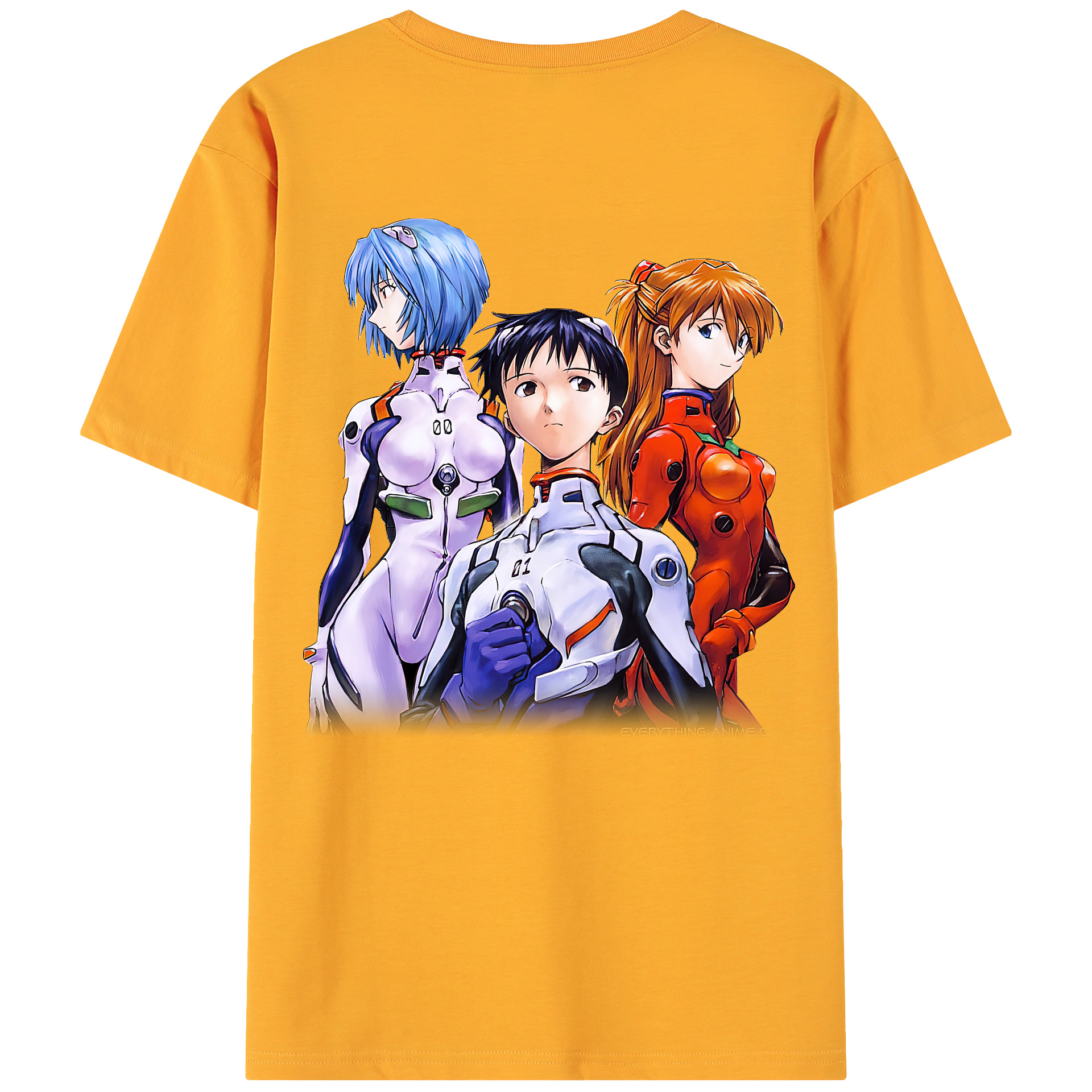 （画像用） EVA 新世紀エヴァンゲリオン 綿100％ メンズ半袖Tシャツ（バックプリント） 通気性