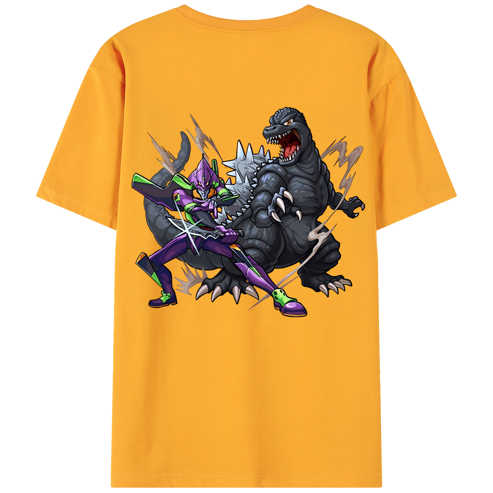 （画像用） EVA 新世紀エヴァンゲリオン 綿100％ メンズ半袖Tシャツ（バックプリント） 通気性