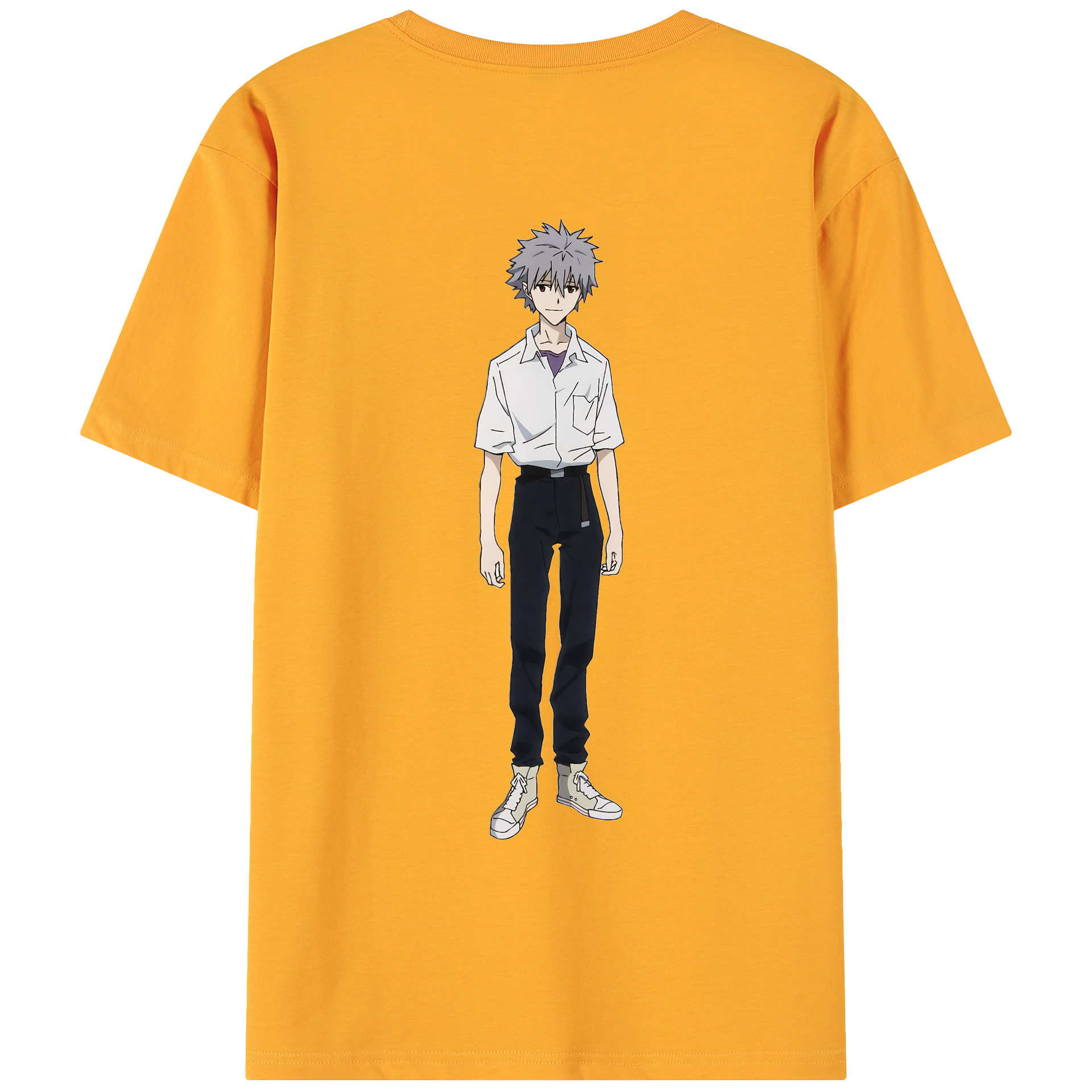 （画像用） EVA 新世紀エヴァンゲリオン 綿100％ メンズ半袖Tシャツ（バックプリント） 通気性