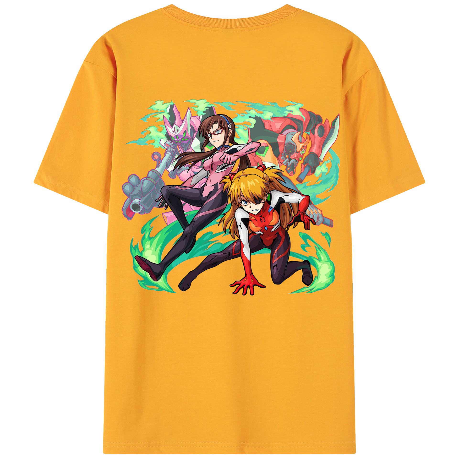 （画像用） EVA 新世紀エヴァンゲリオン 綿100％ メンズ半袖Tシャツ（バックプリント） 通気性