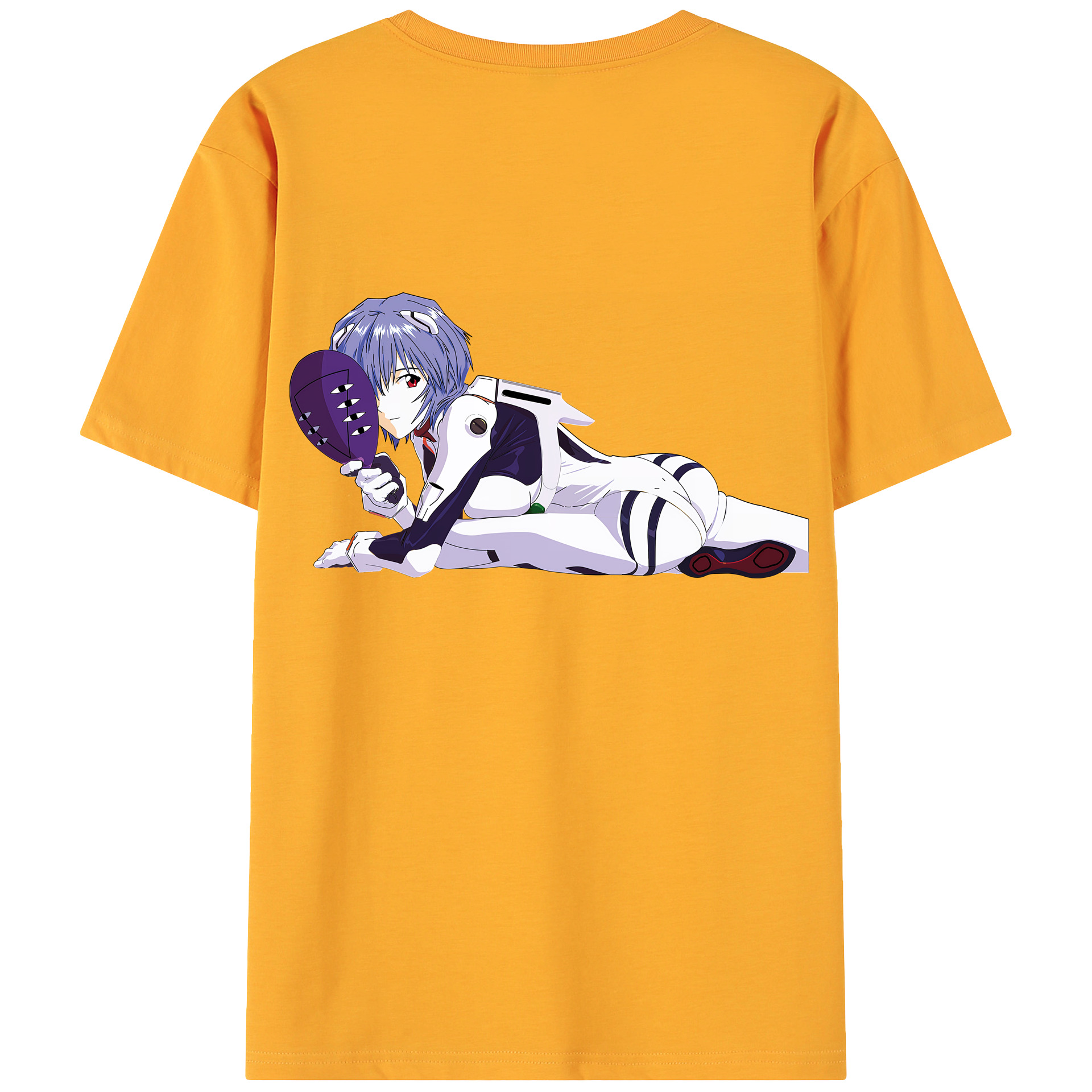 （画像用） EVA 新世紀エヴァンゲリオン 綿100％ メンズ半袖Tシャツ（バックプリント） 通気性