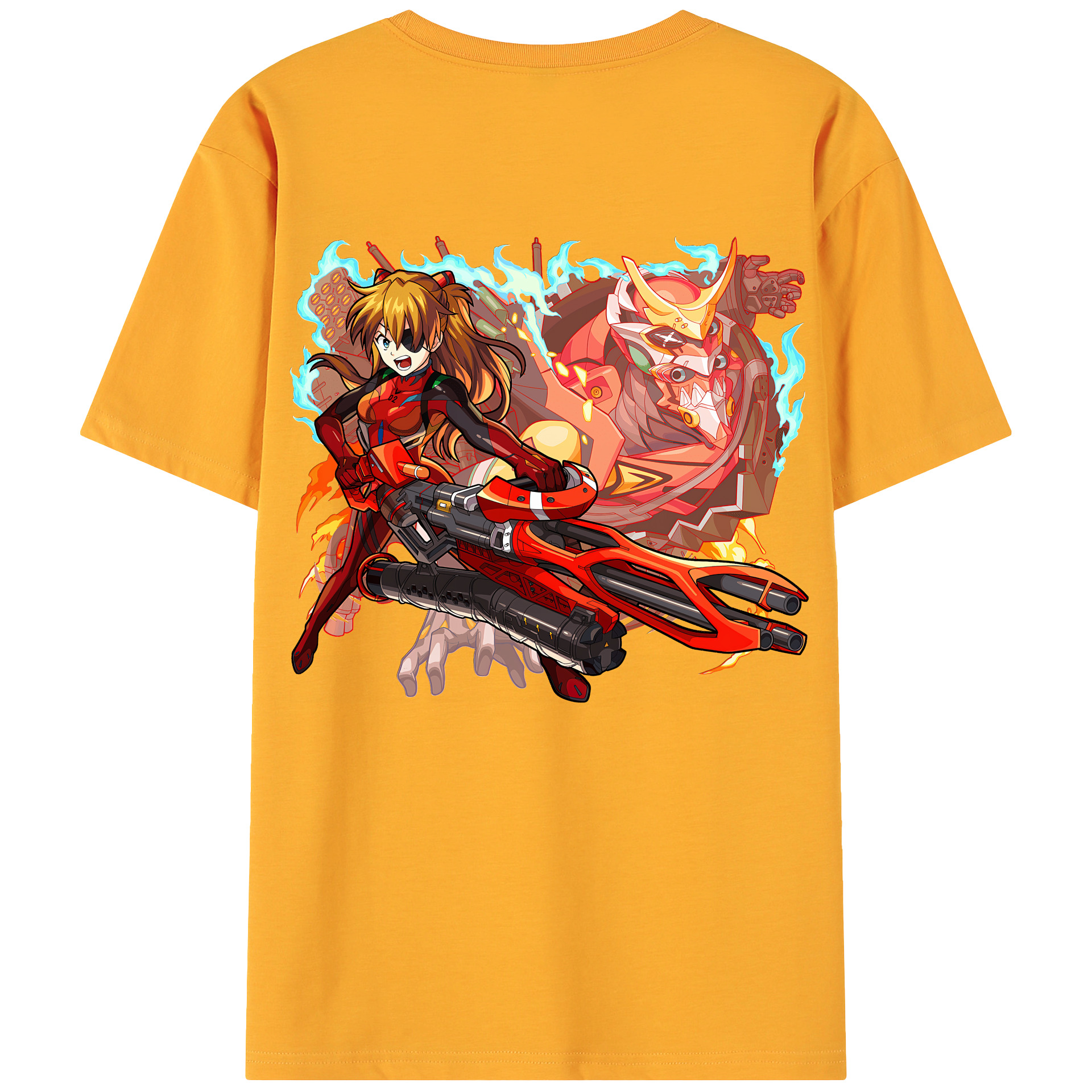 （画像用） EVA 新世紀エヴァンゲリオン 綿100％ メンズ半袖Tシャツ（バックプリント） 通気性