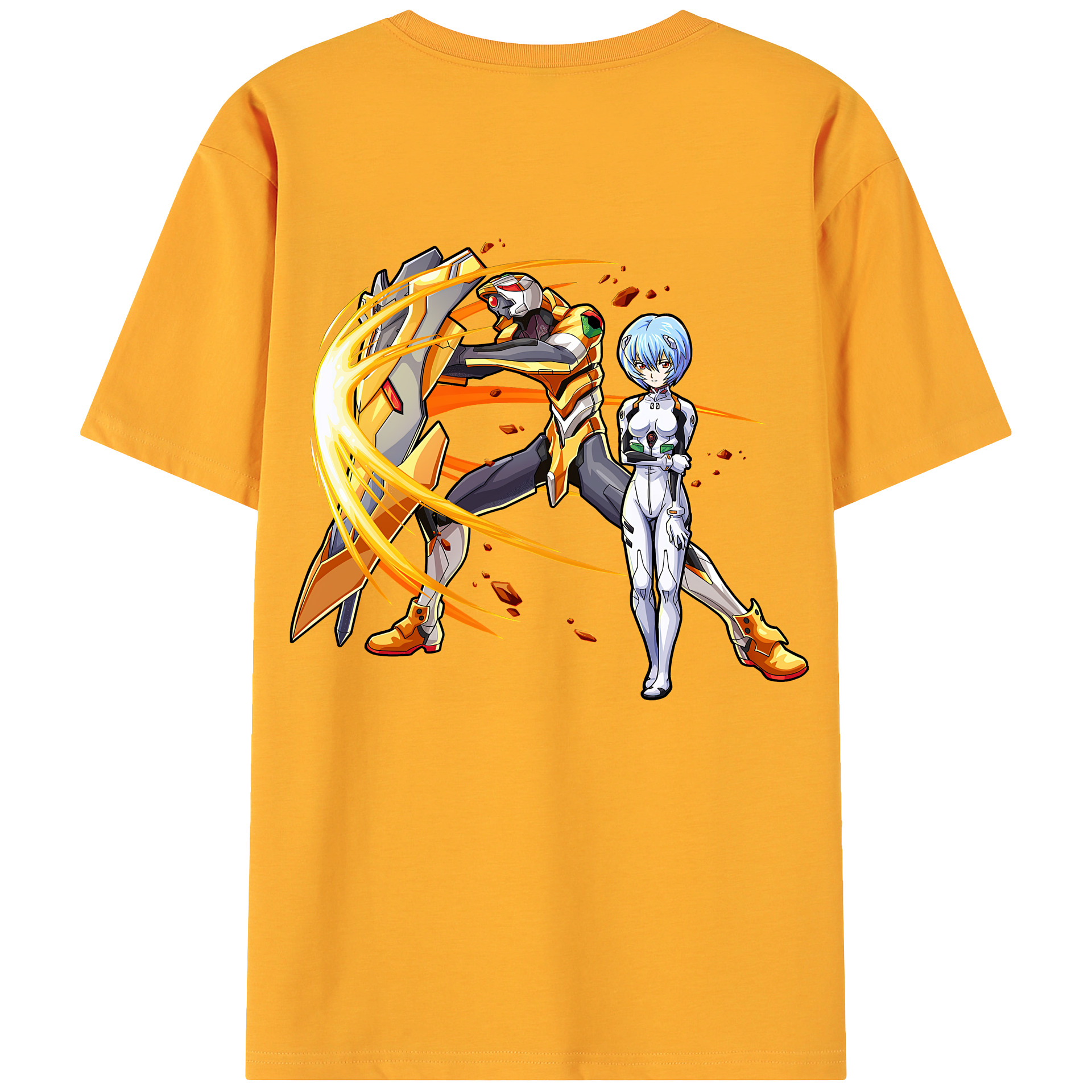 （画像用） EVA 新世紀エヴァンゲリオン 綿100％ メンズ半袖Tシャツ（バックプリント） 通気性