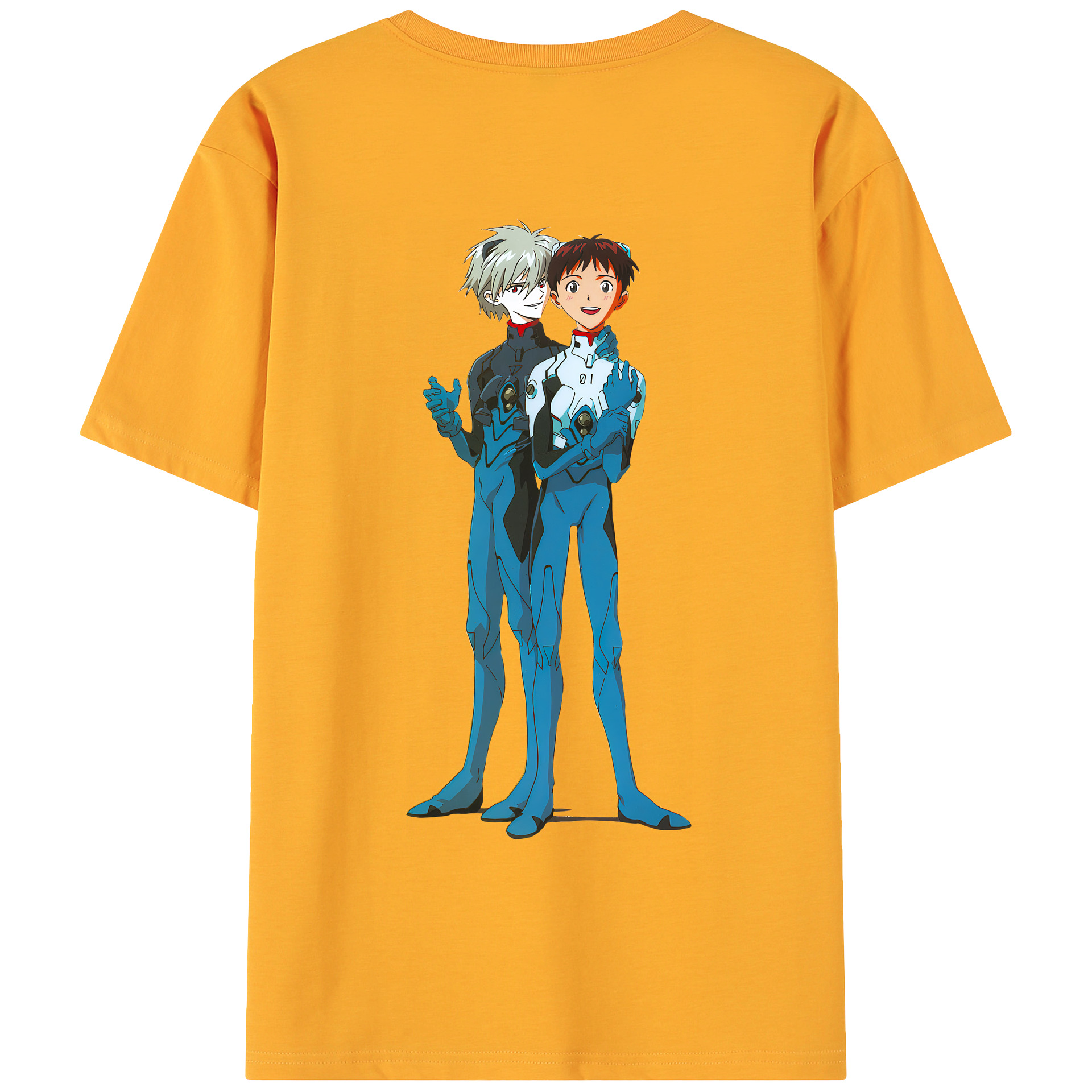 （画像用） EVA 新世紀エヴァンゲリオン 綿100％ メンズ半袖Tシャツ（バックプリント） 通気性