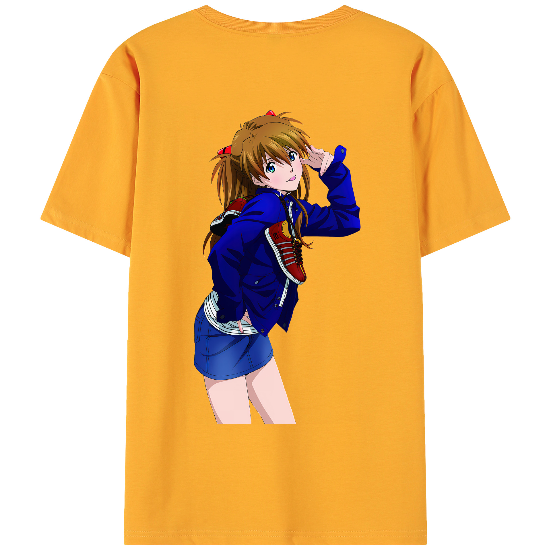 （画像用） EVA 新世紀エヴァンゲリオン 綿100％ メンズ半袖Tシャツ（バックプリント） 通気性