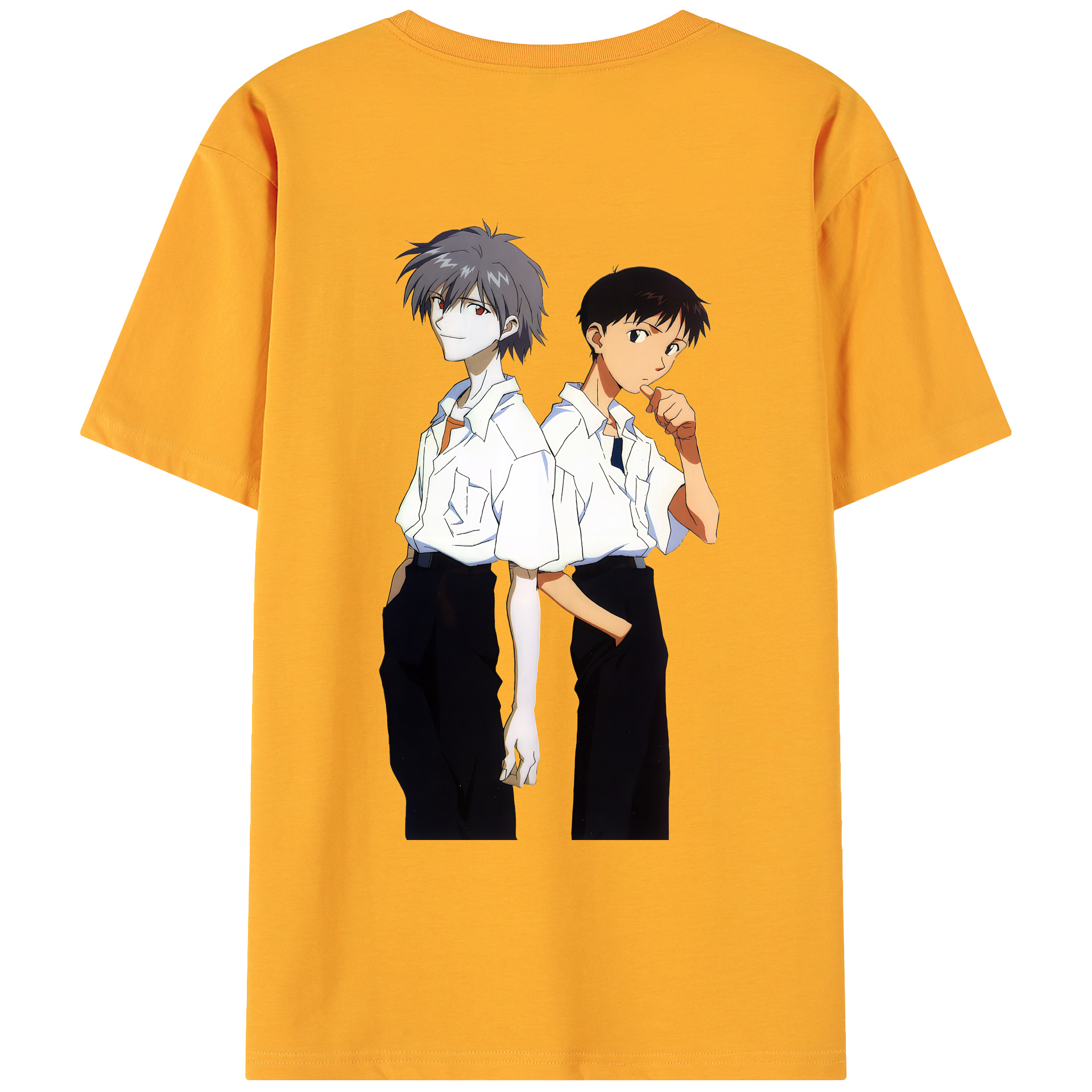 （画像用） EVA 新世紀エヴァンゲリオン 綿100％ メンズ半袖Tシャツ（バックプリント） 通気性